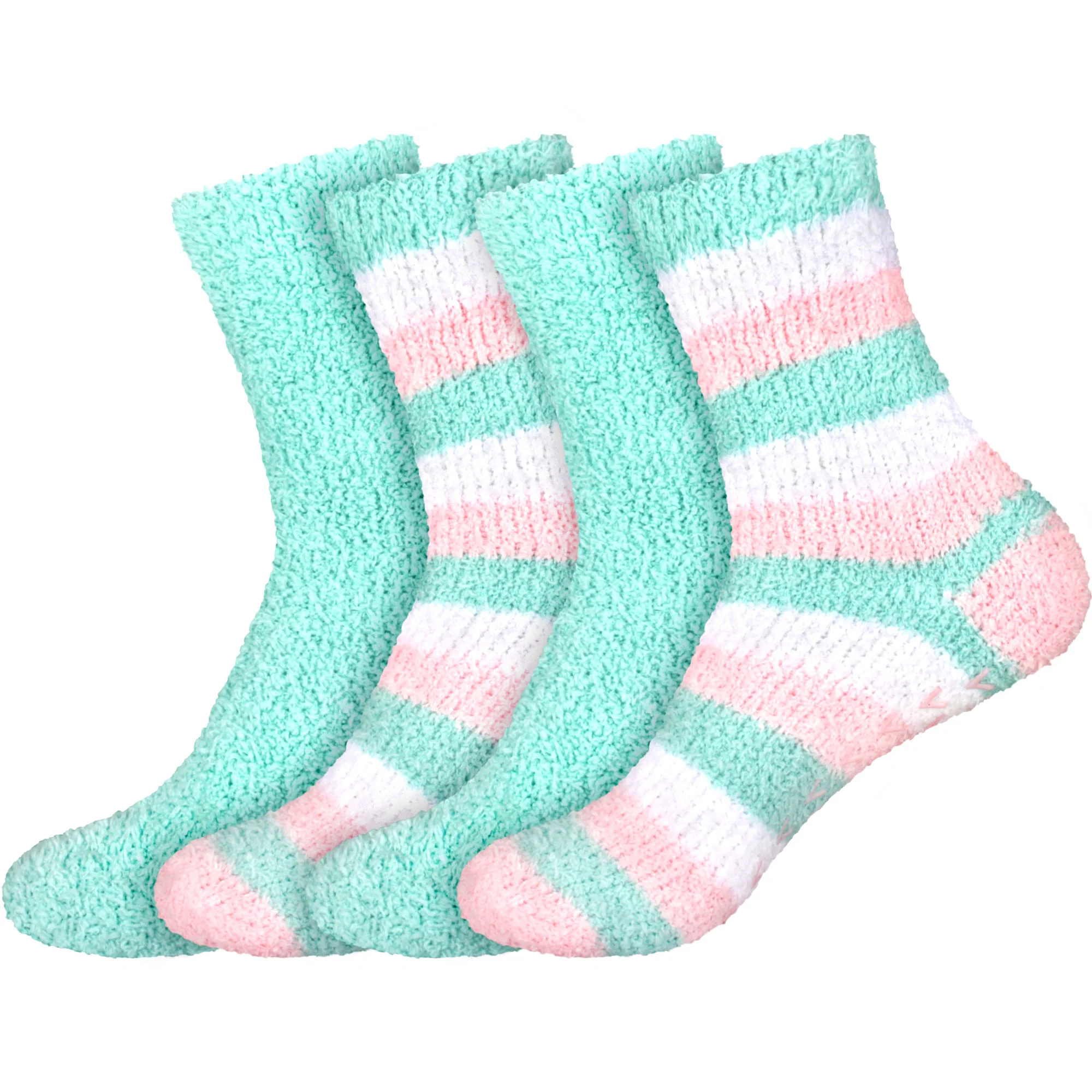 Assorted Fuzzy Stripe Solid Non-Slip Home Socks - Image 32