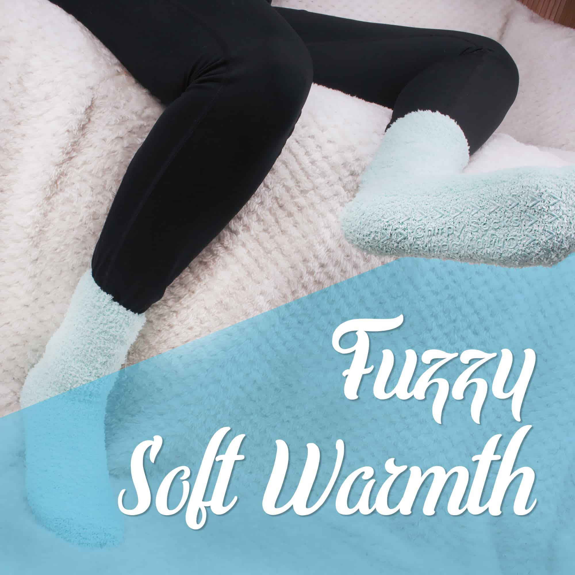 Assorted Fuzzy Stripe Solid Non-Slip Home Socks - Image 4