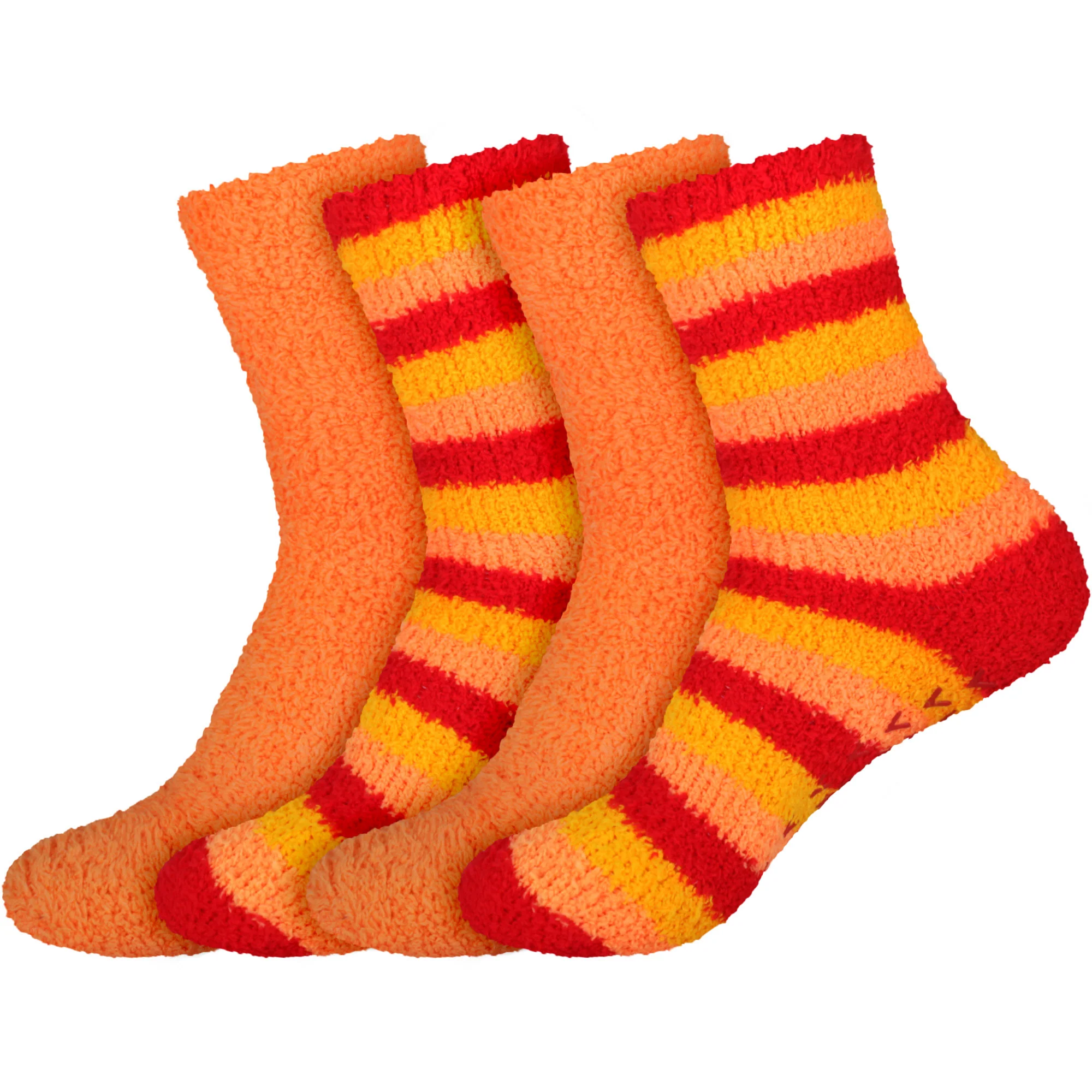 Assorted Fuzzy Stripe Solid Non-Slip Home Socks - Image 46
