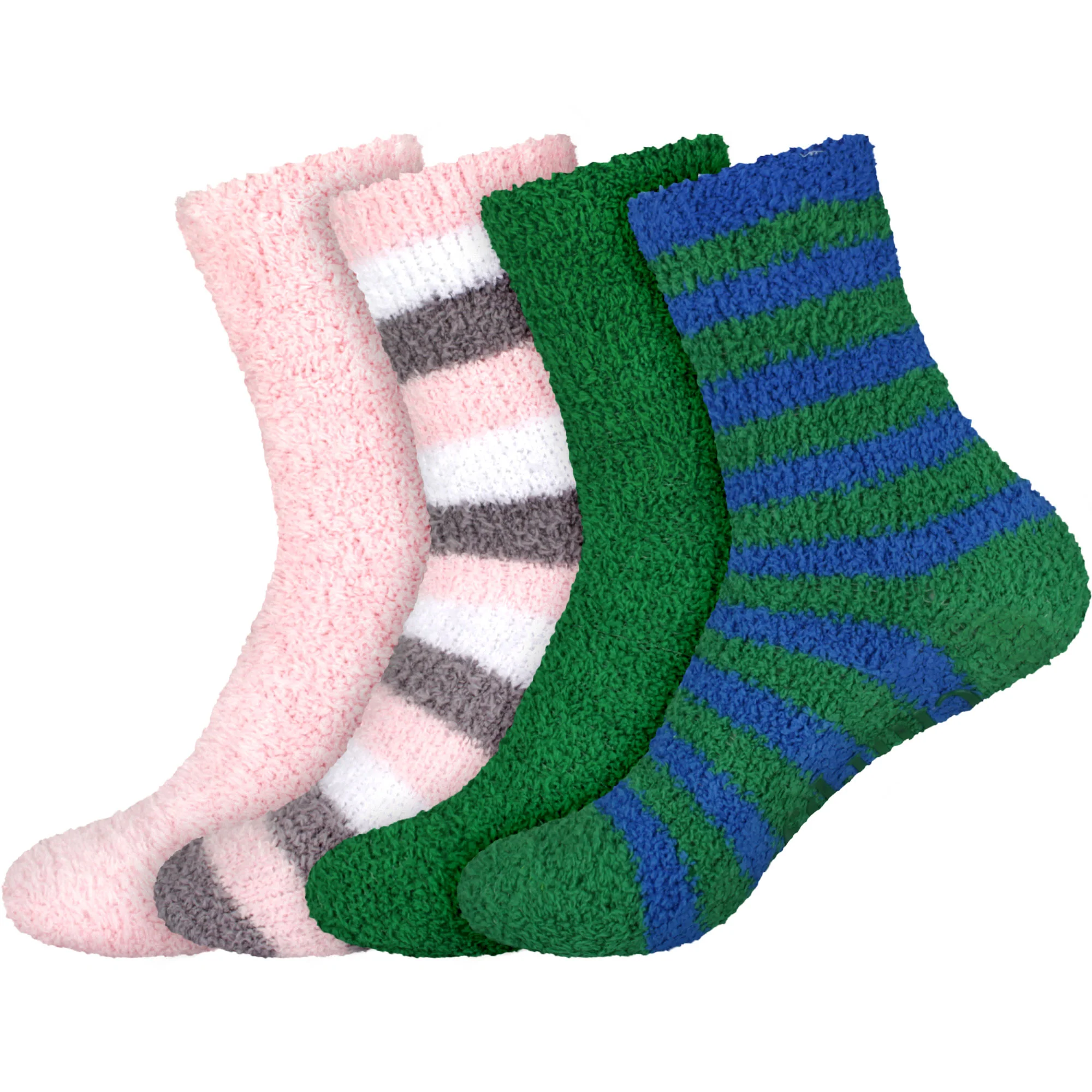 Assorted Fuzzy Stripe Solid Non-Slip Home Socks - Image 58