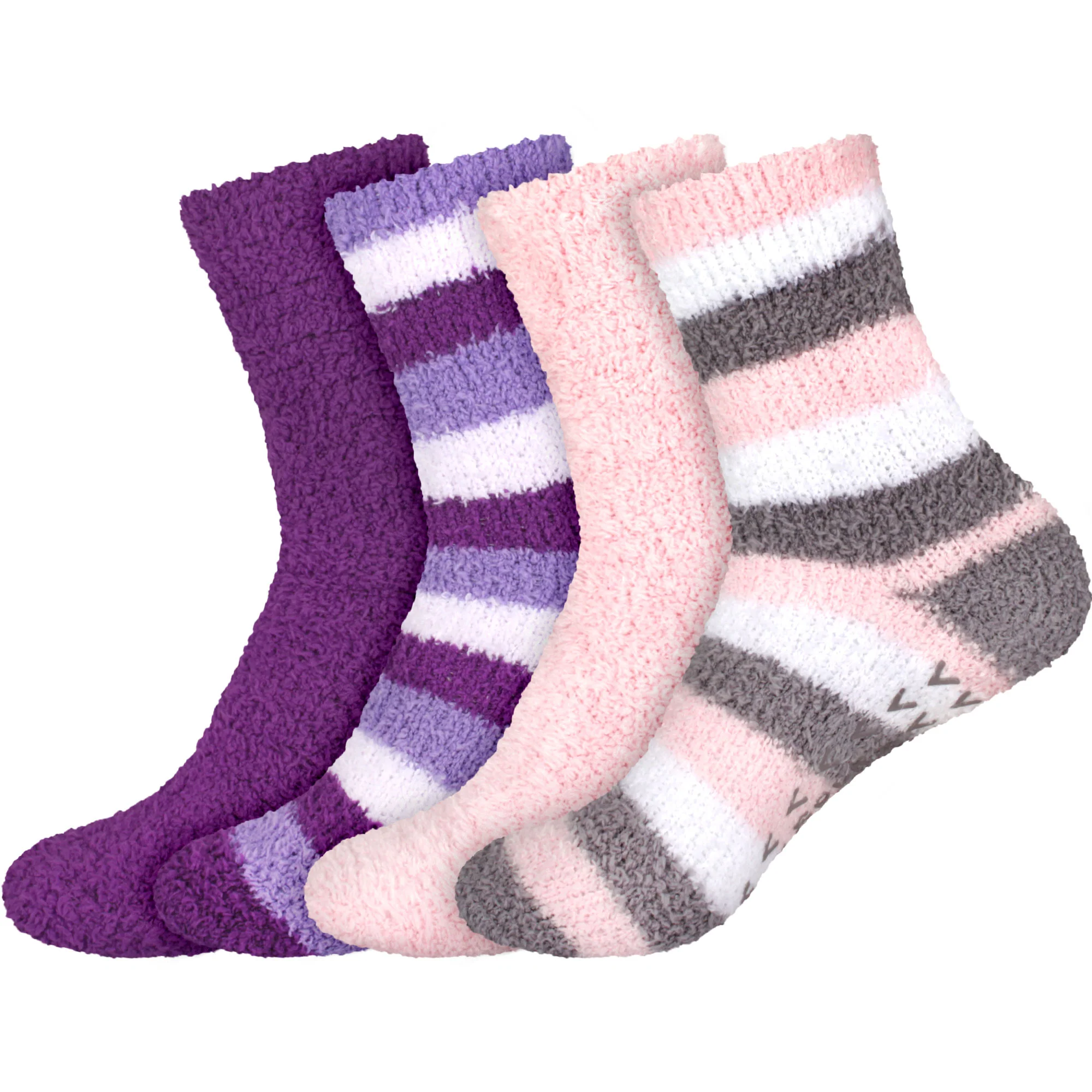 Assorted Fuzzy Stripe Solid Non-Slip Home Socks - Image 65