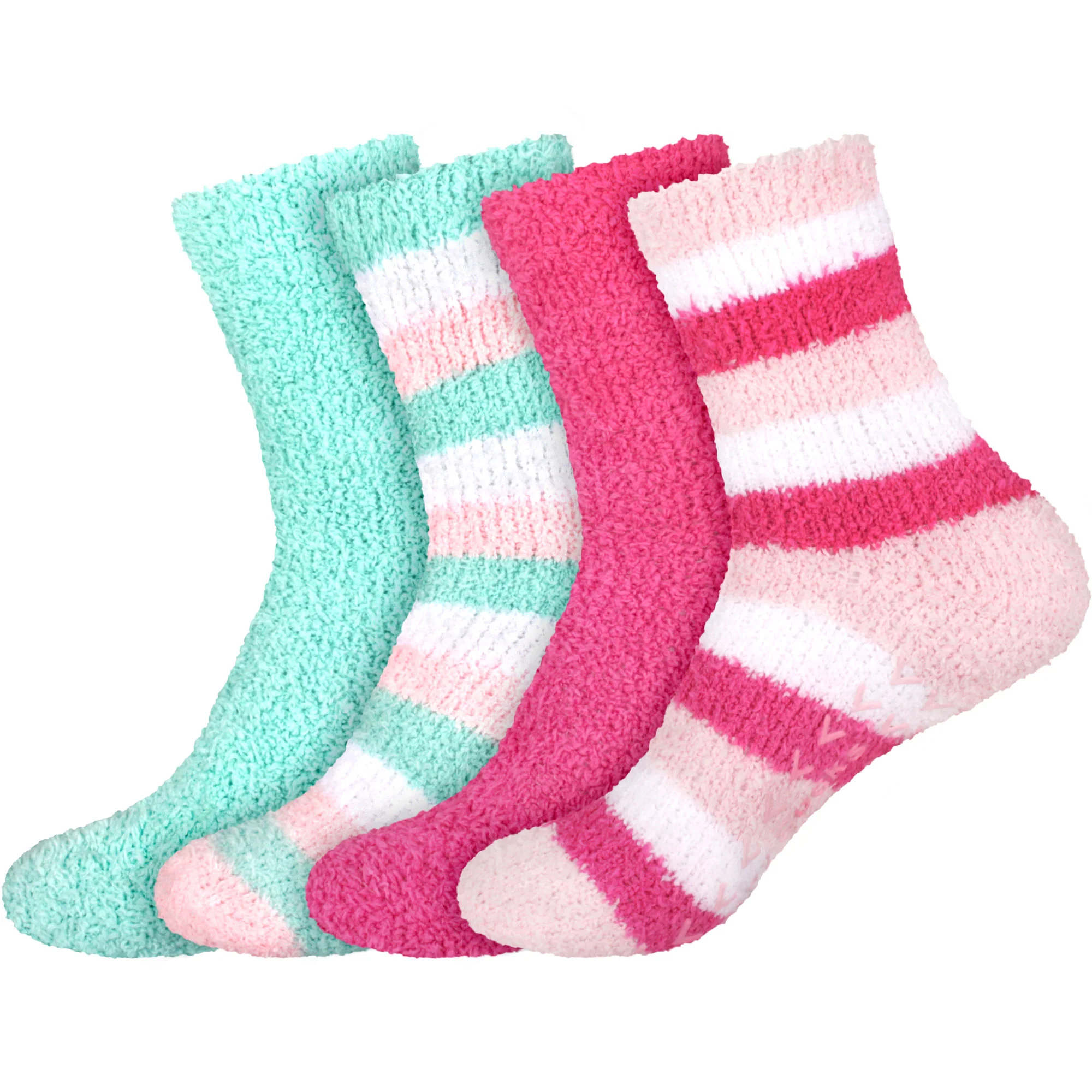 Assorted Fuzzy Stripe Solid Non-Slip Home Socks - Image 76