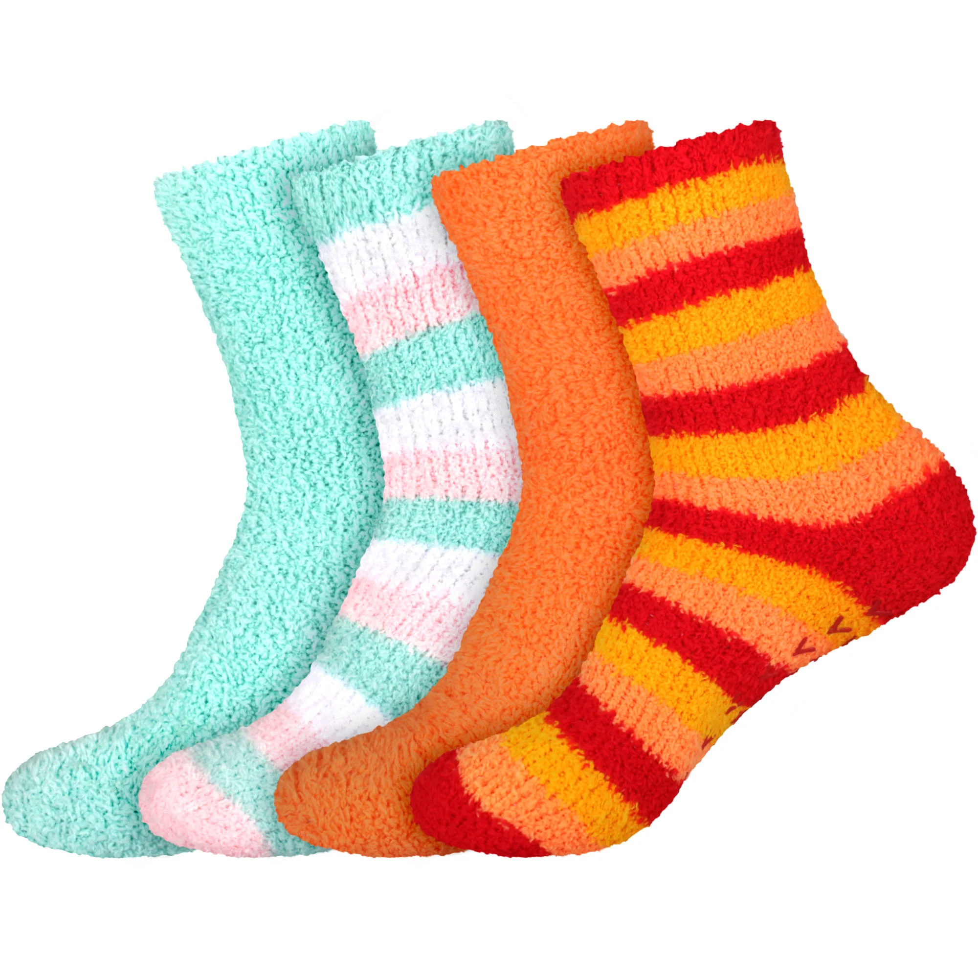 Assorted Fuzzy Stripe Solid Non-Slip Home Socks - Image 81