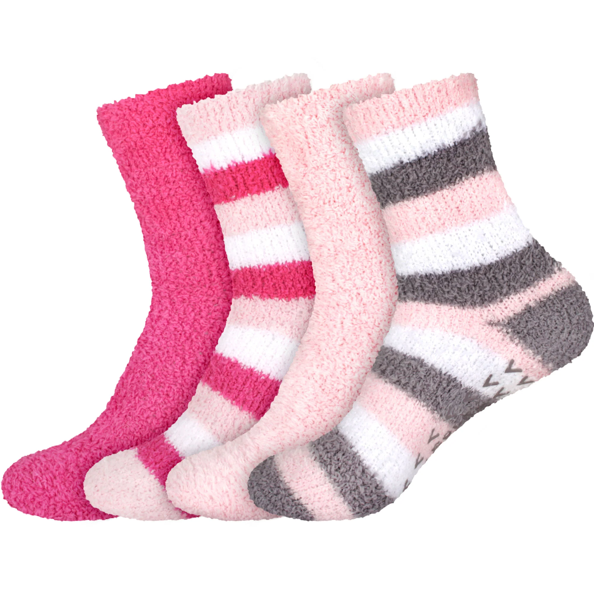Assorted Fuzzy Stripe Solid Non-Slip Home Socks - Image 85