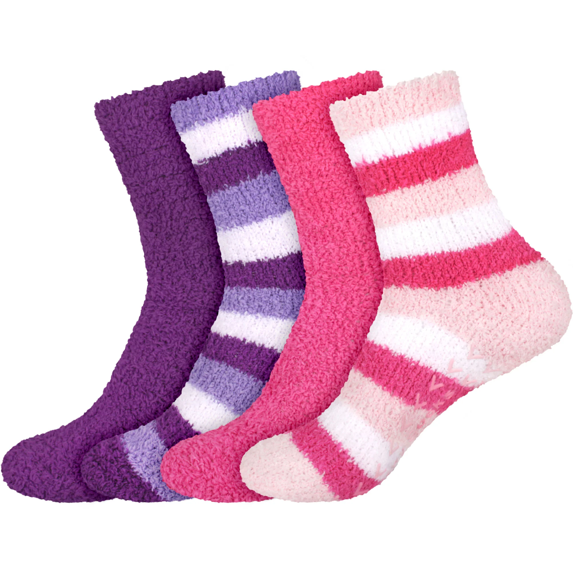 Assorted Fuzzy Stripe Solid Non-Slip Home Socks - Image 86