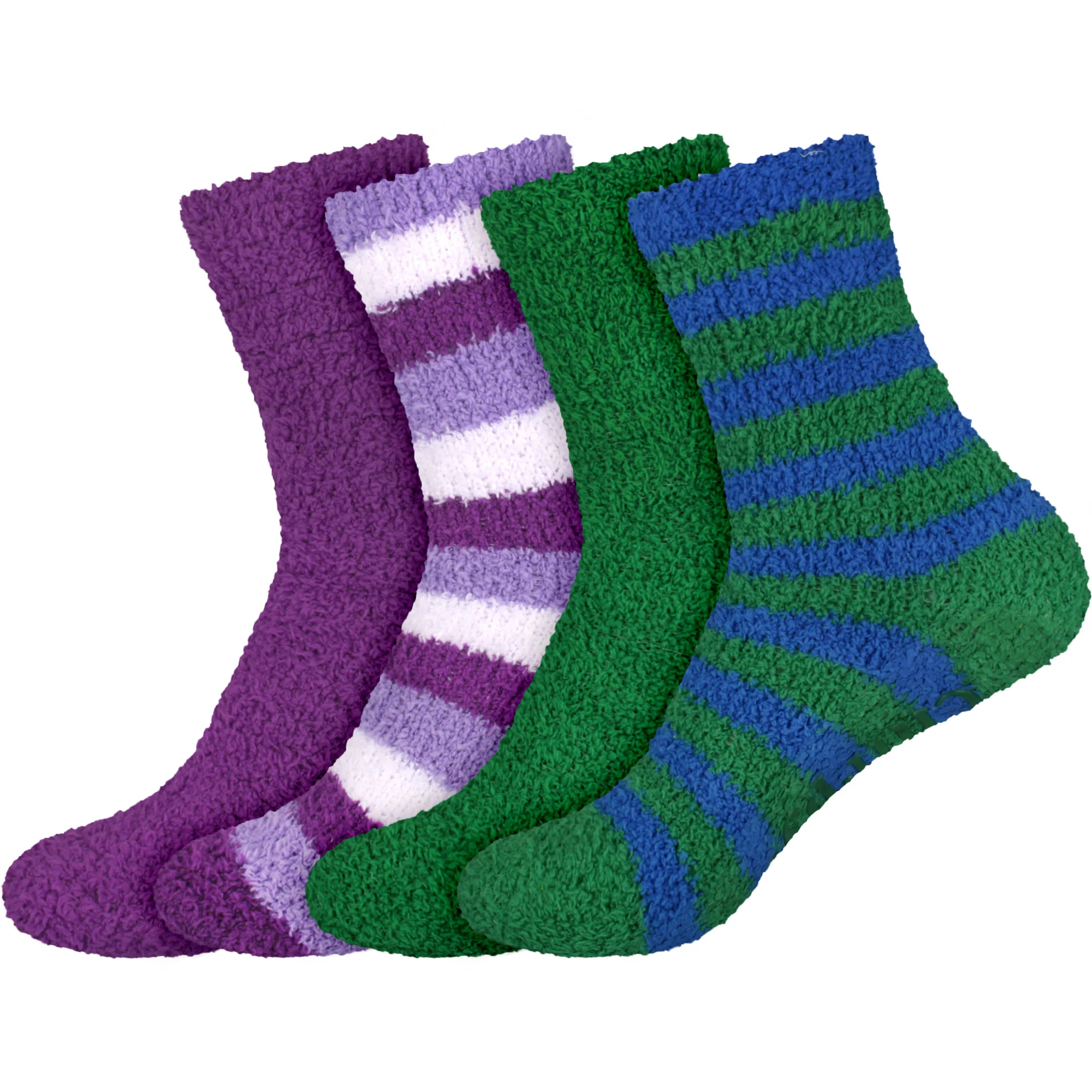 Assorted Fuzzy Stripe Solid Non-Slip Home Socks - Image 91