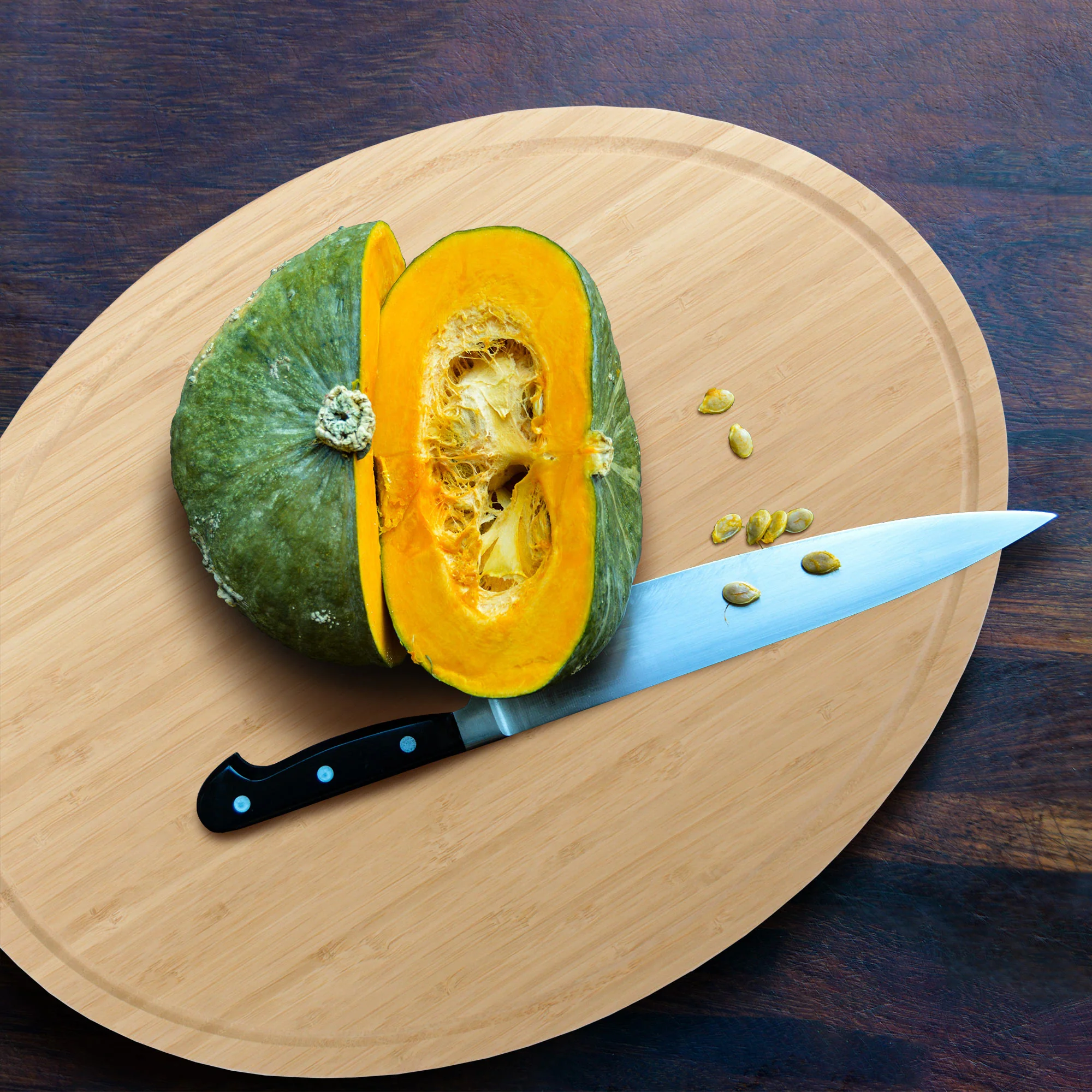 Grooved Oval Bamboo Cutting Board - Image 5
