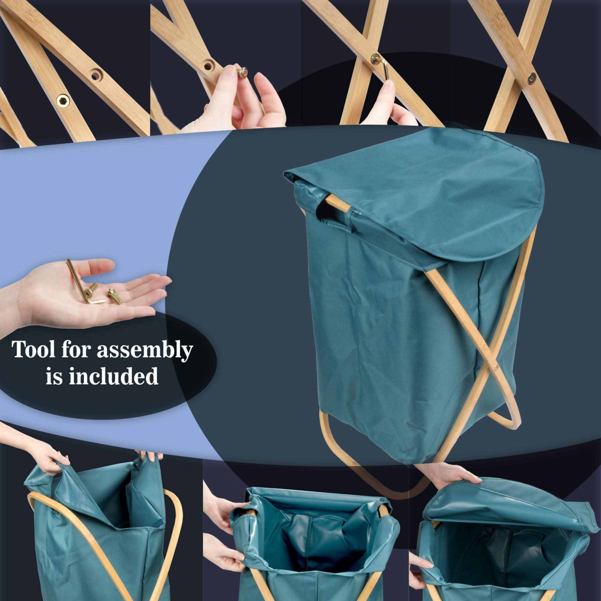 Oval XL Bamboo Hampers with Lid - Image 5
