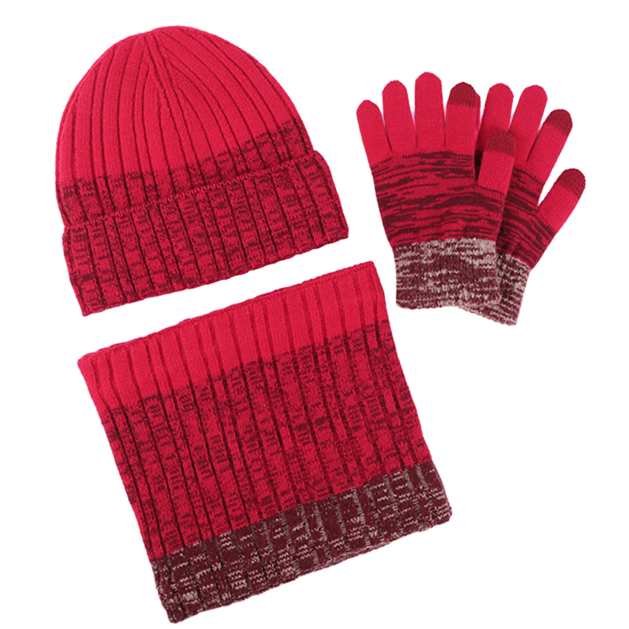 Unisex Winter Beanie, Infinity Scarf and Glove Set - Image 6