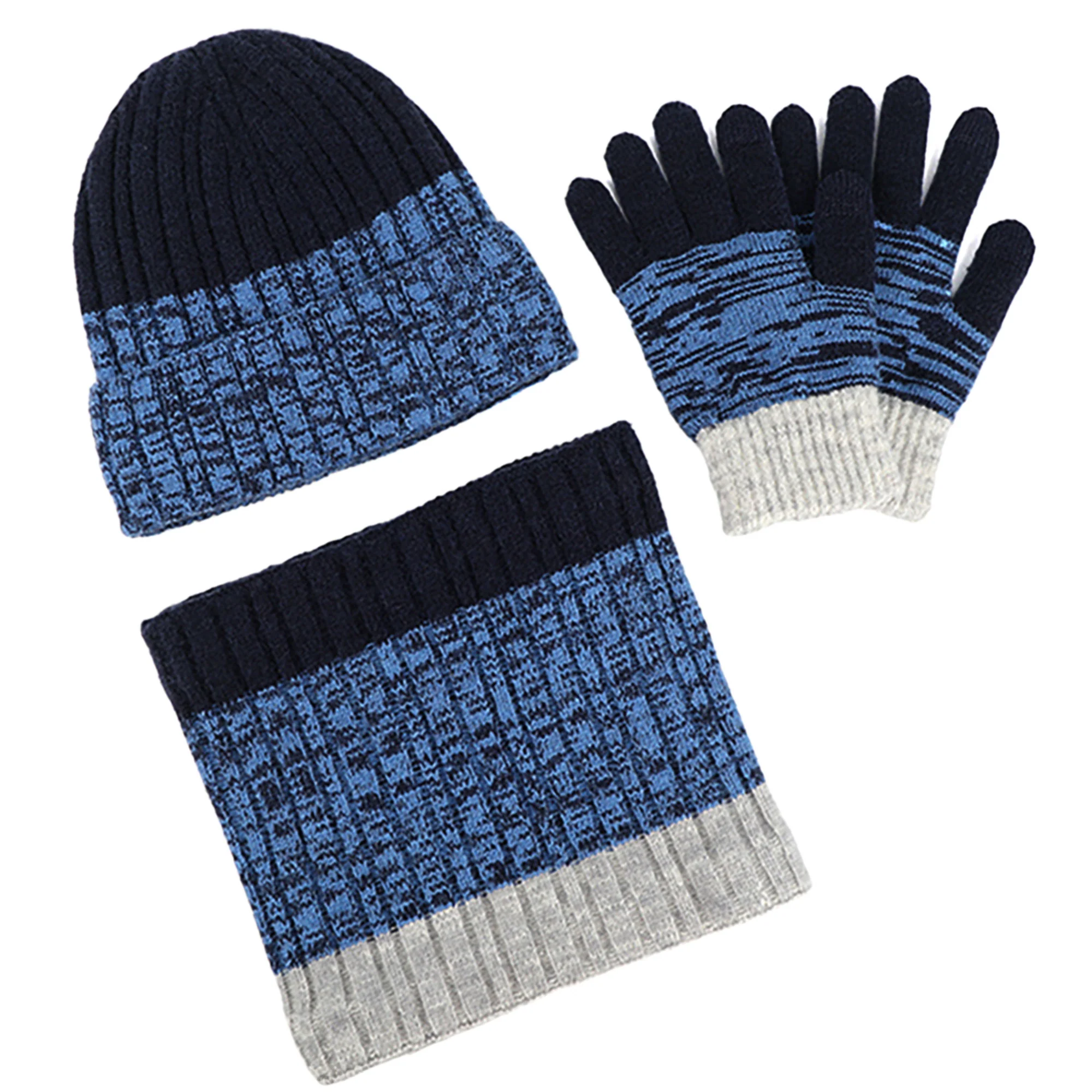 Unisex Winter Beanie, Infinity Scarf and Glove Set - Image 7
