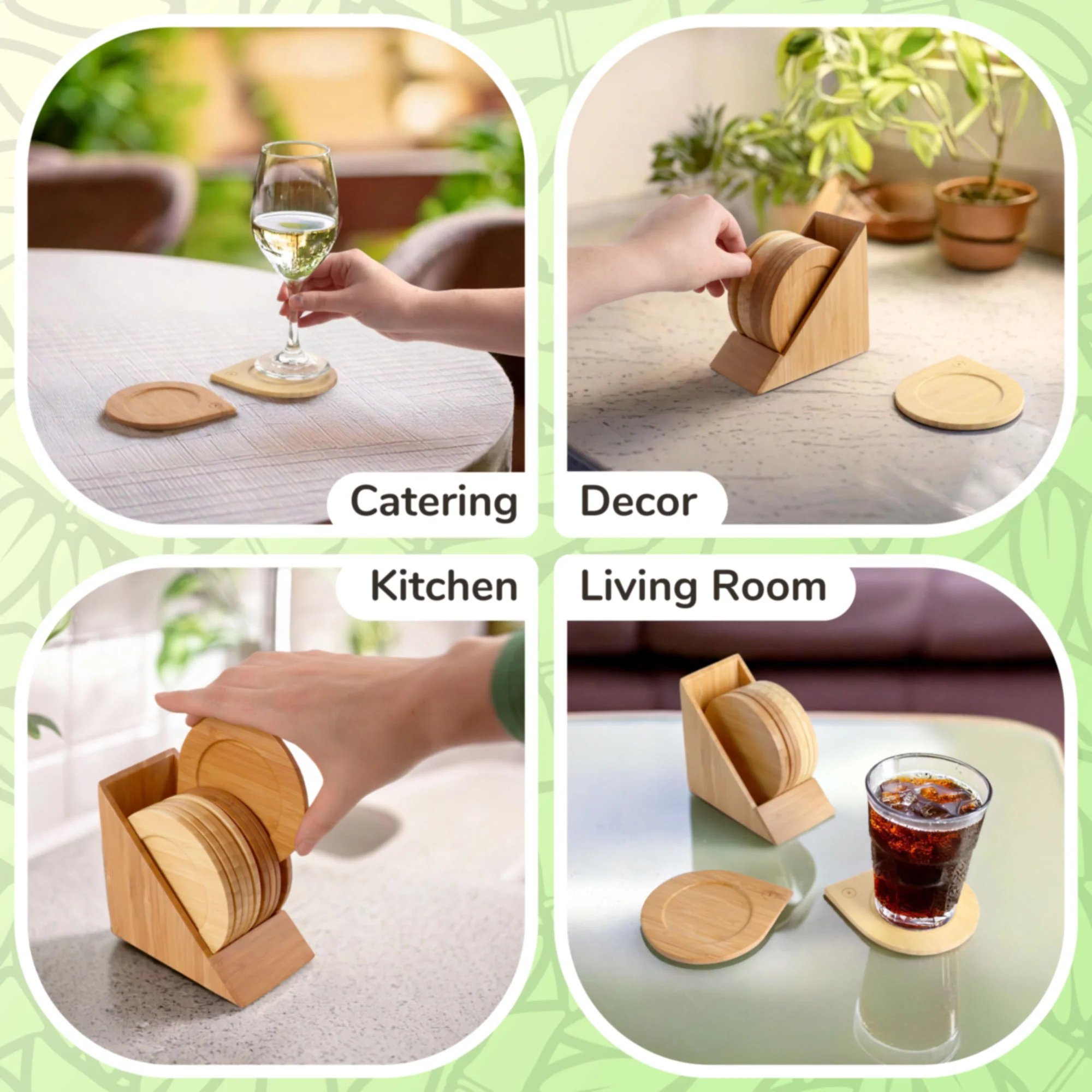 Round Coasters with Holder - Image 7