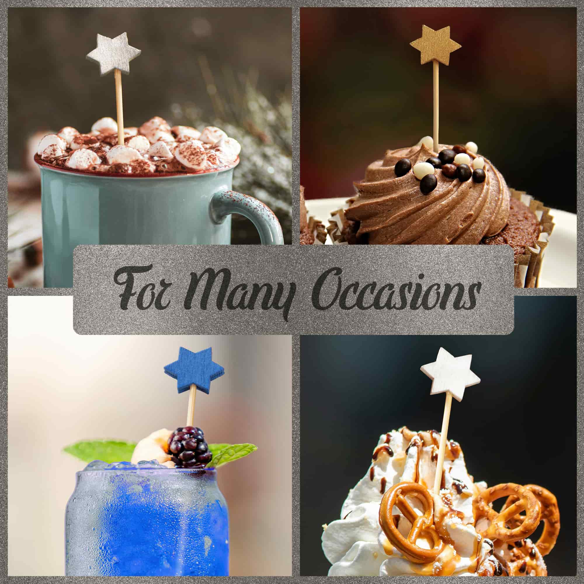 6-Point Star Bamboo Food Picks - Image 9