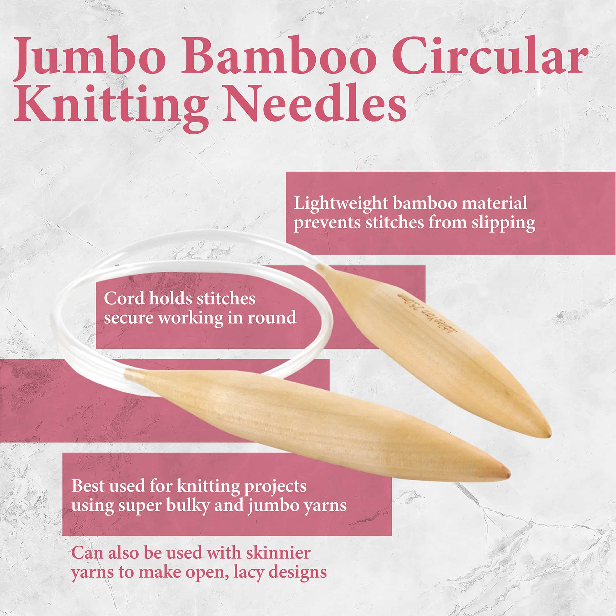 Jumbo Bamboo Circular Knitting Needles - Image 4