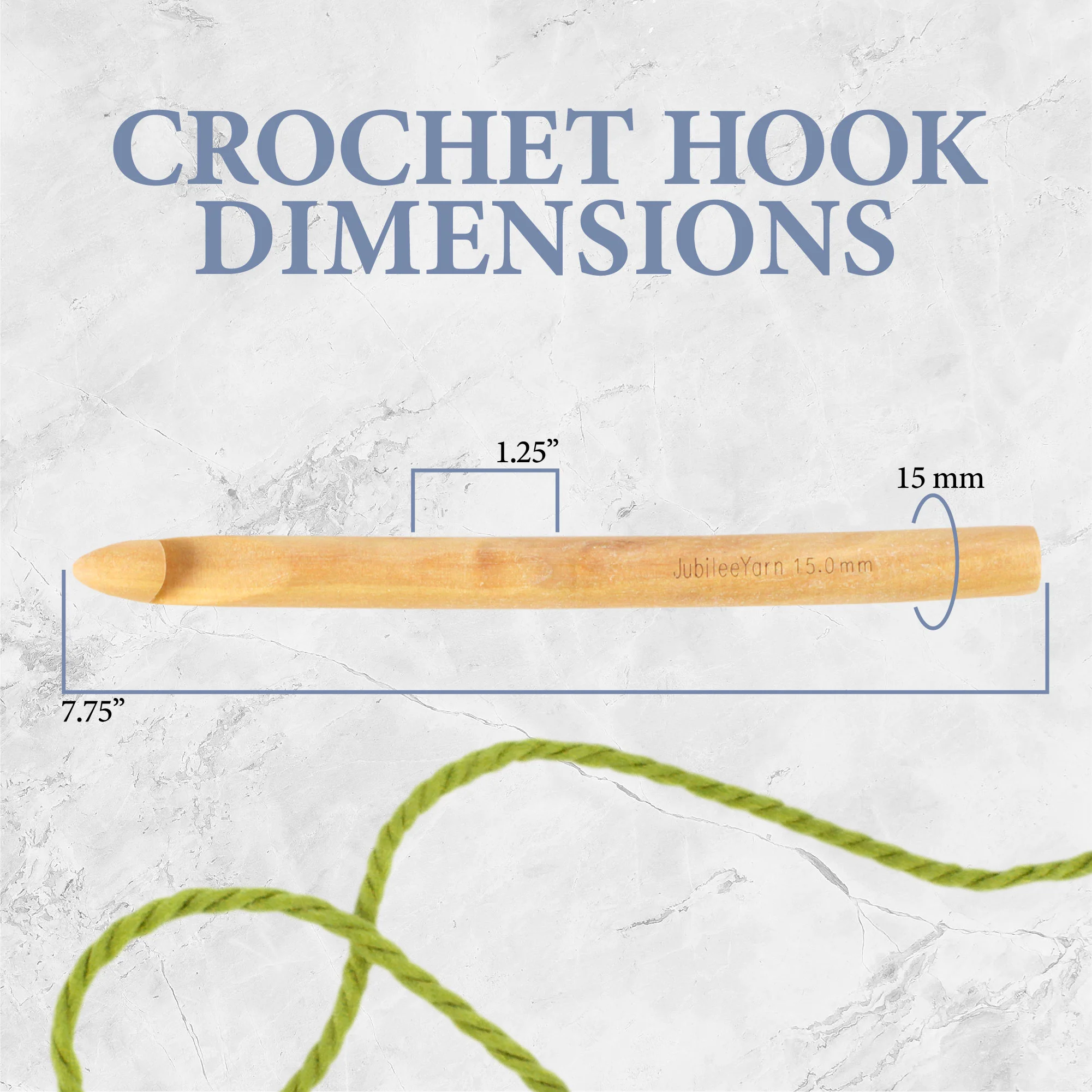Jumbo Bamboo Crochet Hook - 3 Piece Set - Image 3
