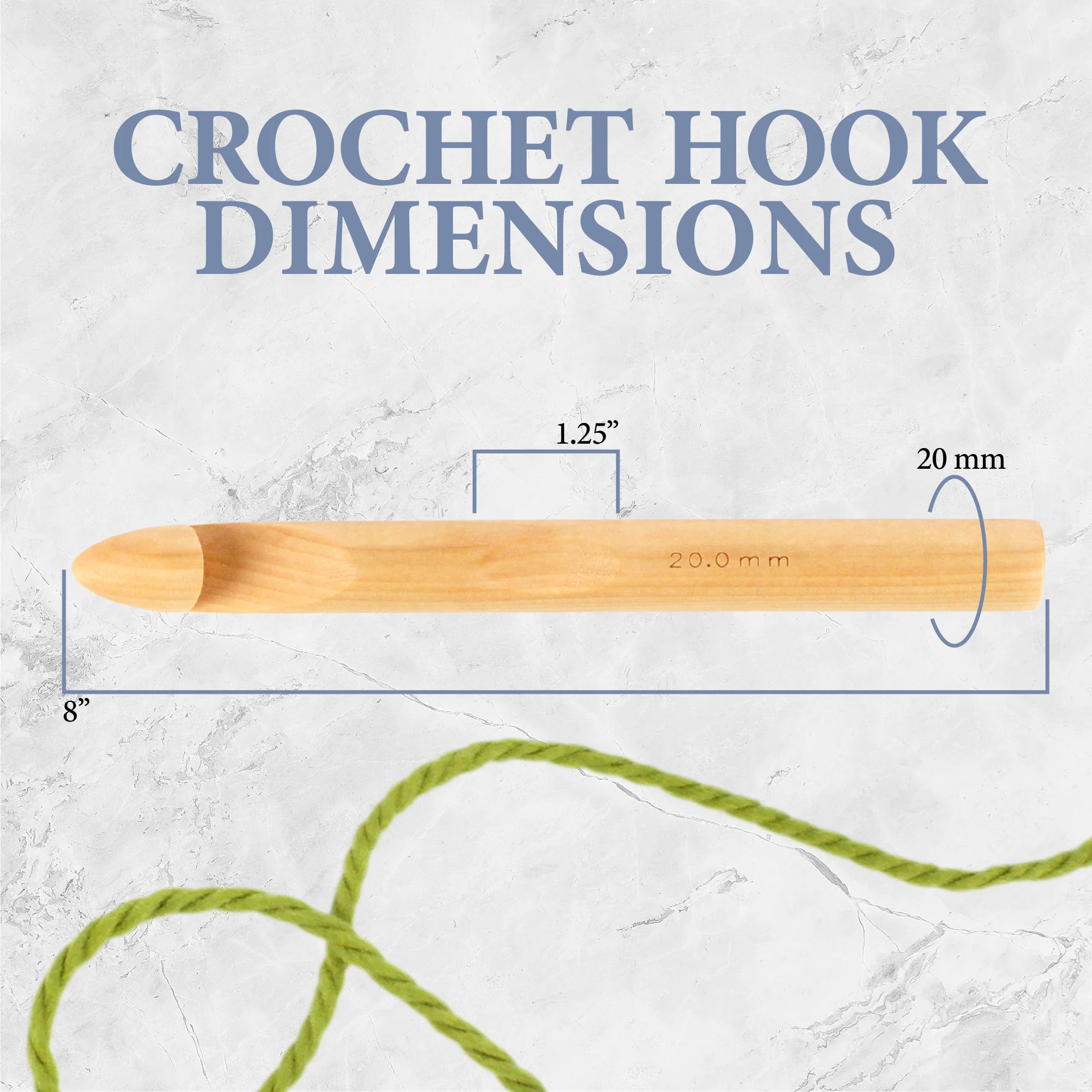 Jumbo Bamboo Crochet Hook - 3 Piece Set - Image 4