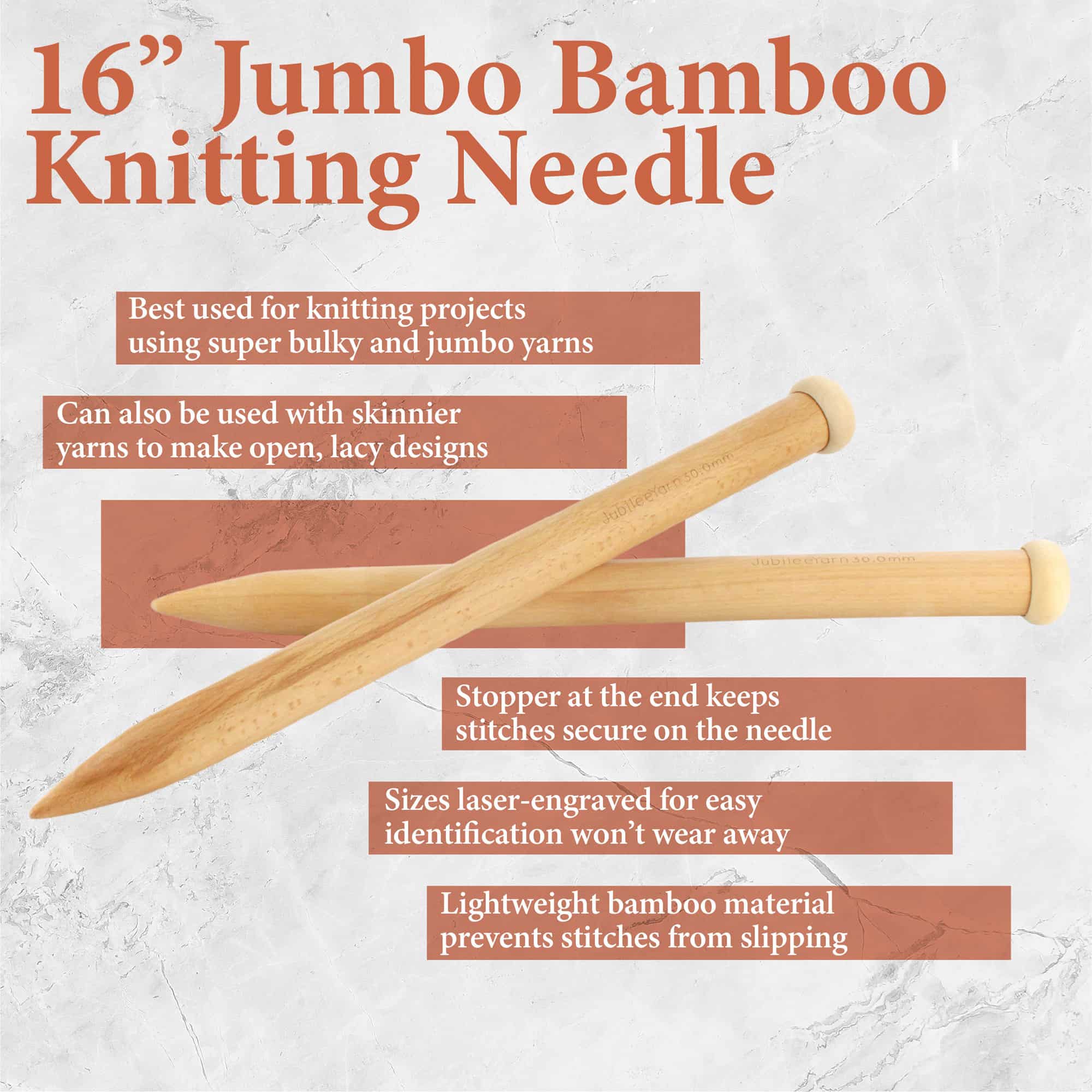 Jumbo Bamboo Knitting Needles - Image 5