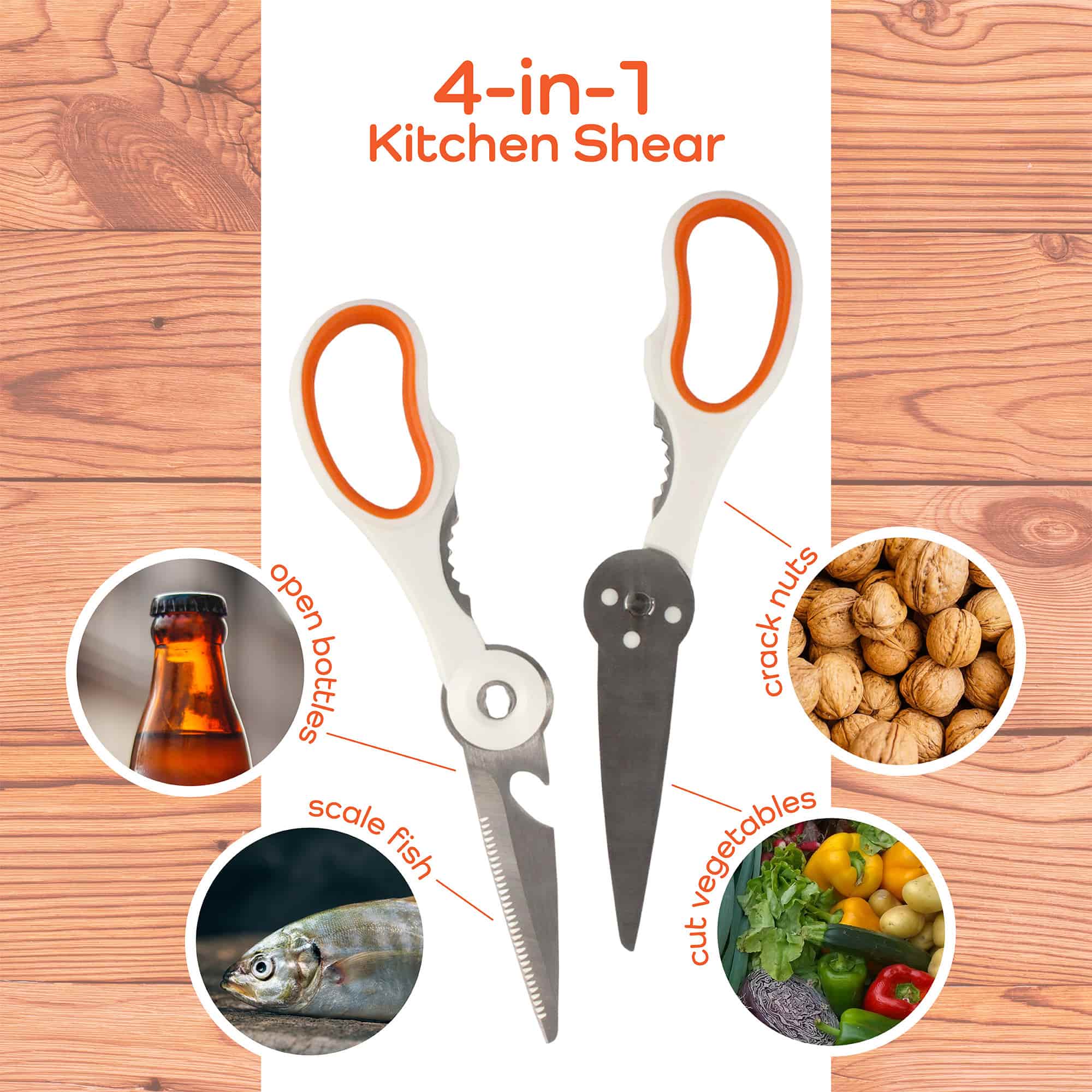 4-in-1 Kitchen Shears Set with Paring Knife - Image 4