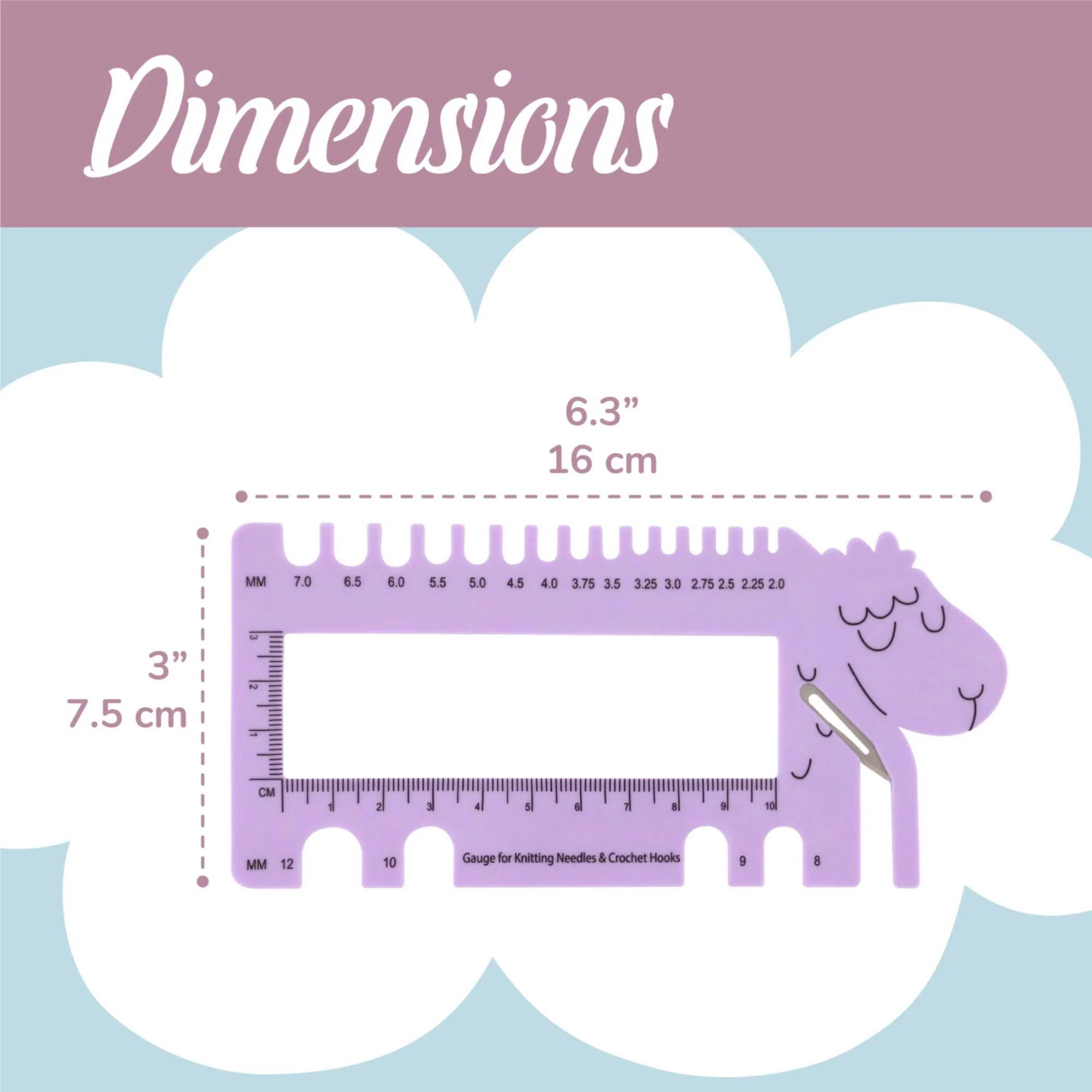 Sleepy Sheep Knitting Crochet Needle Gauge - Image 3