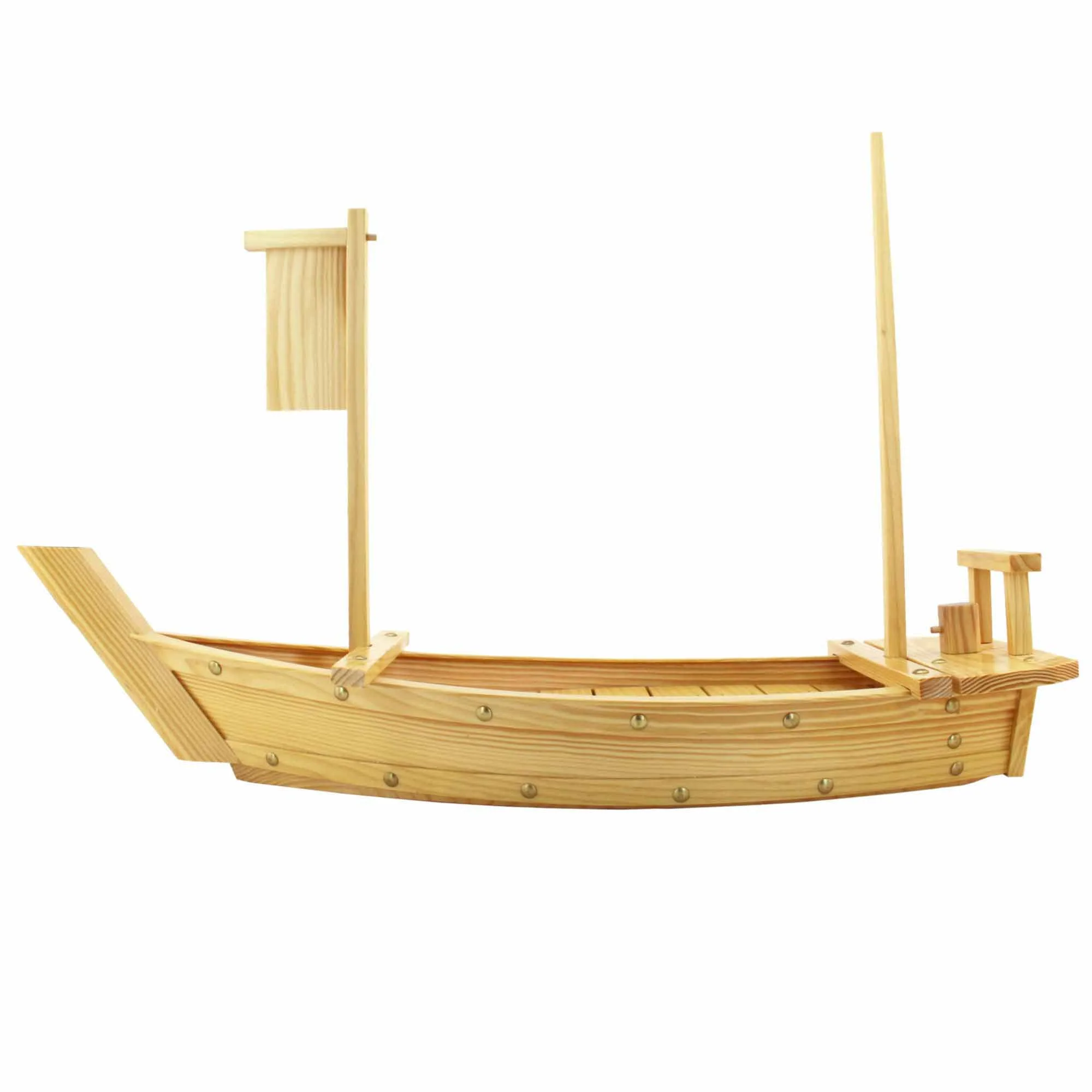 Large Wooden Sushi Display Serving Tray Boat - Image 3