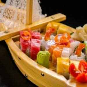 Large Wooden Sushi Display Serving Tray Boat - Image 6