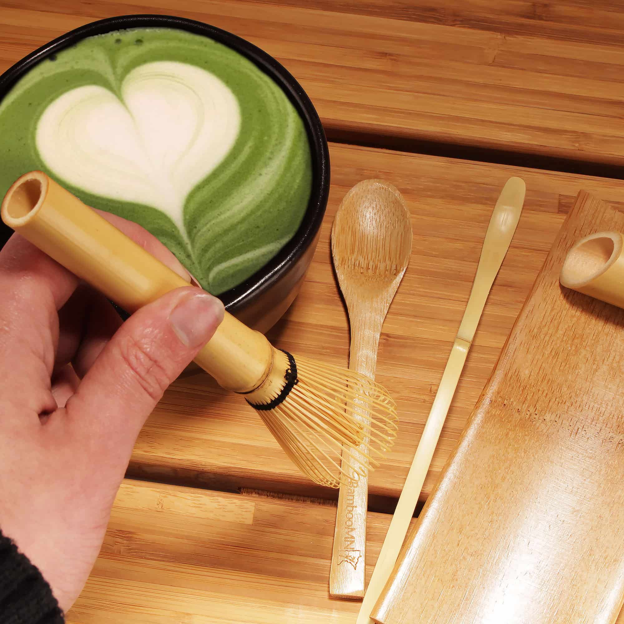 Skinny Golden Chasen + Tray + Chashaku + Tea Spoon - Image 3