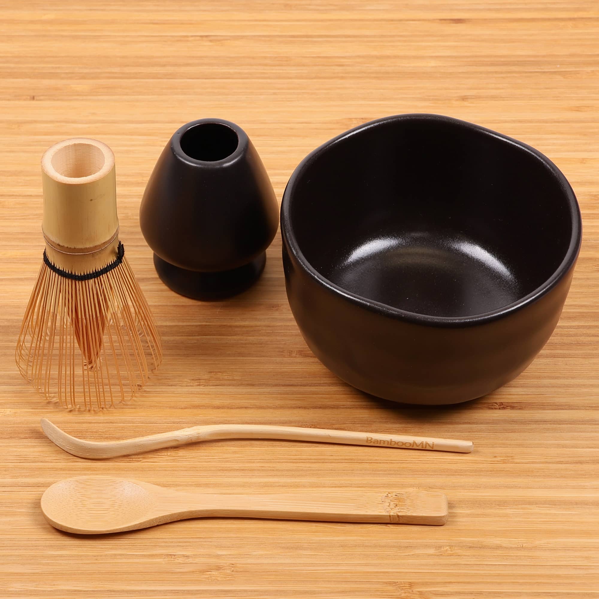 Matcha Bowl, Rest, Tea Whisk, Chashaku, & Tea Spoon Set - Image 6