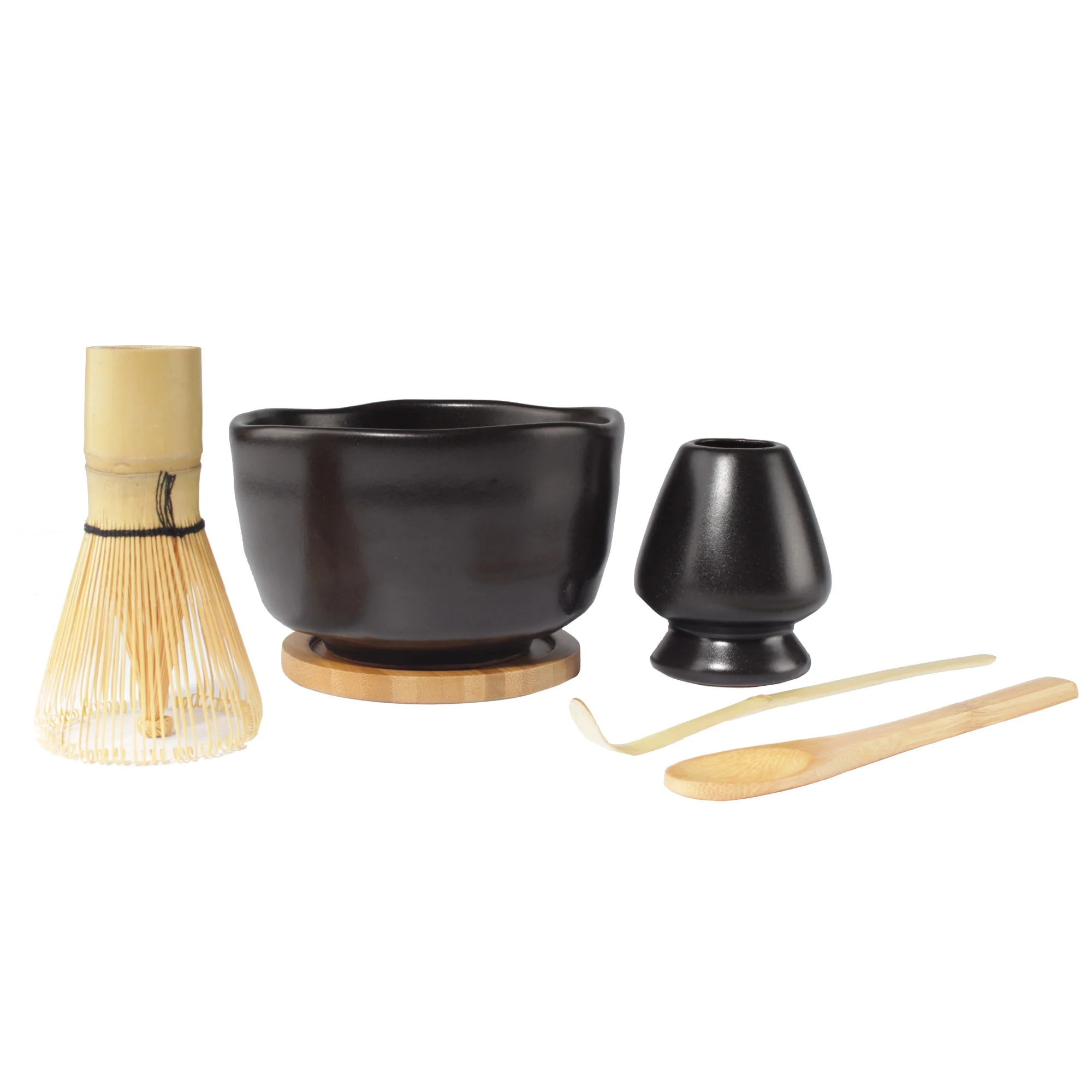 Matcha Chawan Matcha Bowl, Tea Whisk, Chashaku, Spoon, Matcha Holder, Bamboo Coaster Starter Set - Image 3