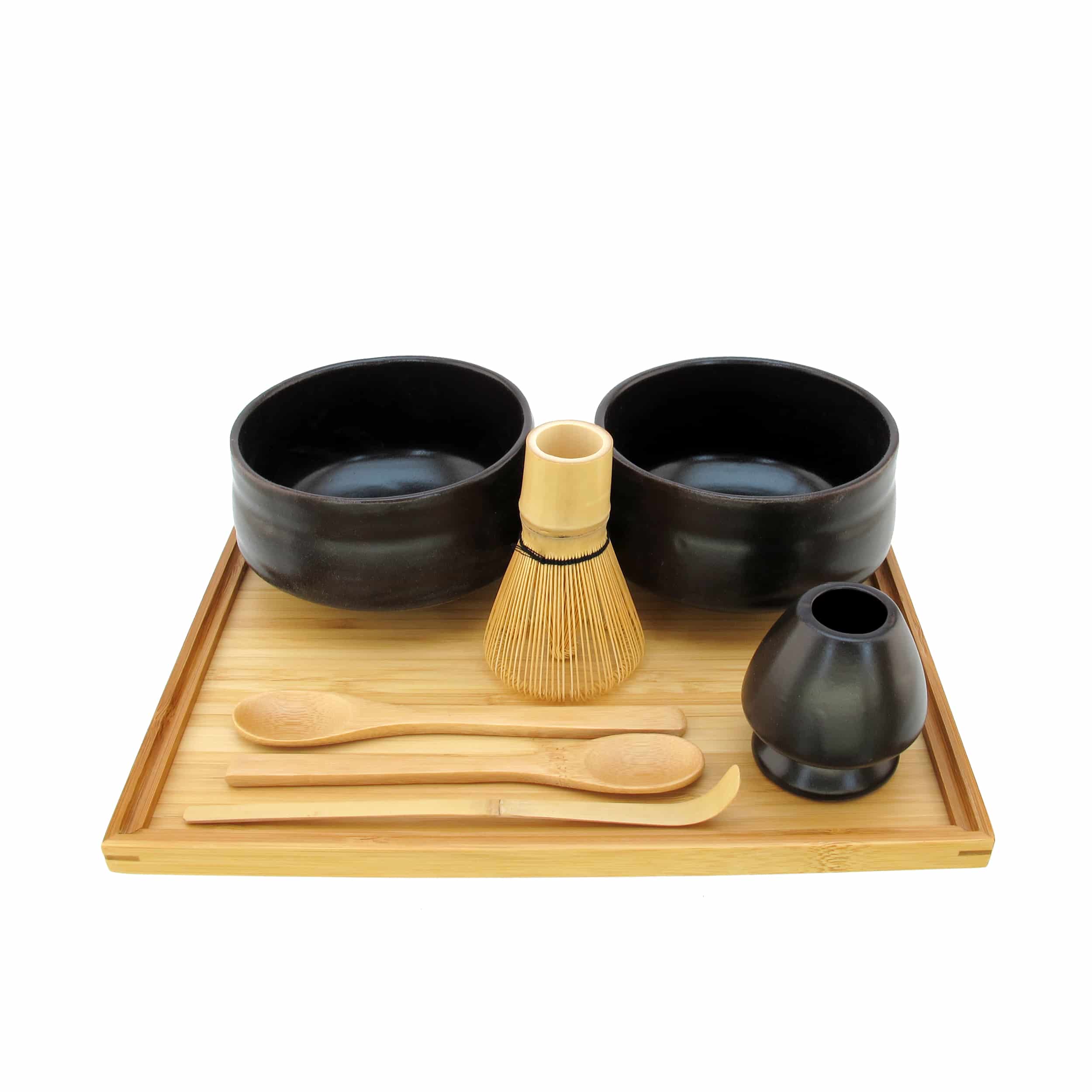 Matcha Bowl Set with 2 Bowls, Tea Whisk, Rest, Tray, 2 Teaspoons and Chashaku - Image 3