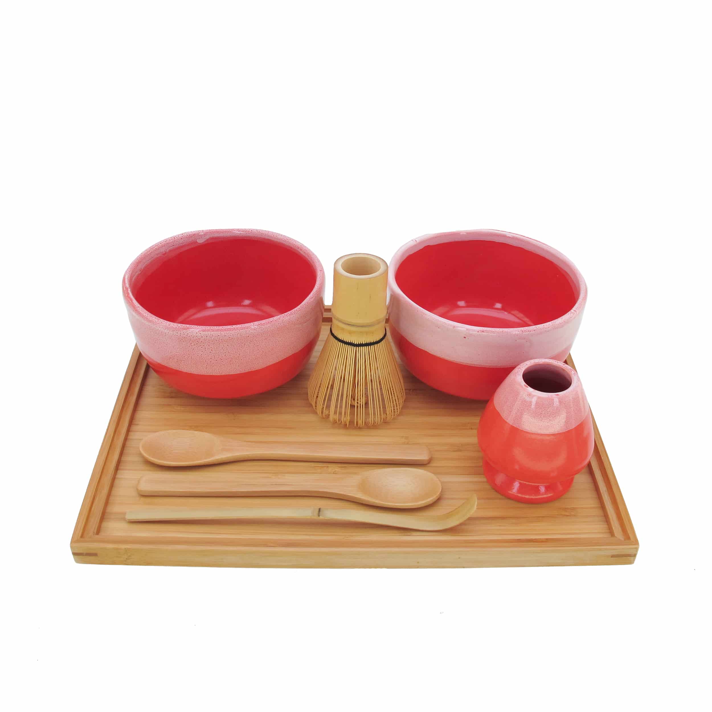 Matcha Bowl Set with 2 Bowls, Tea Whisk, Rest, Tray, 2 Teaspoons and Chashaku - Image 5