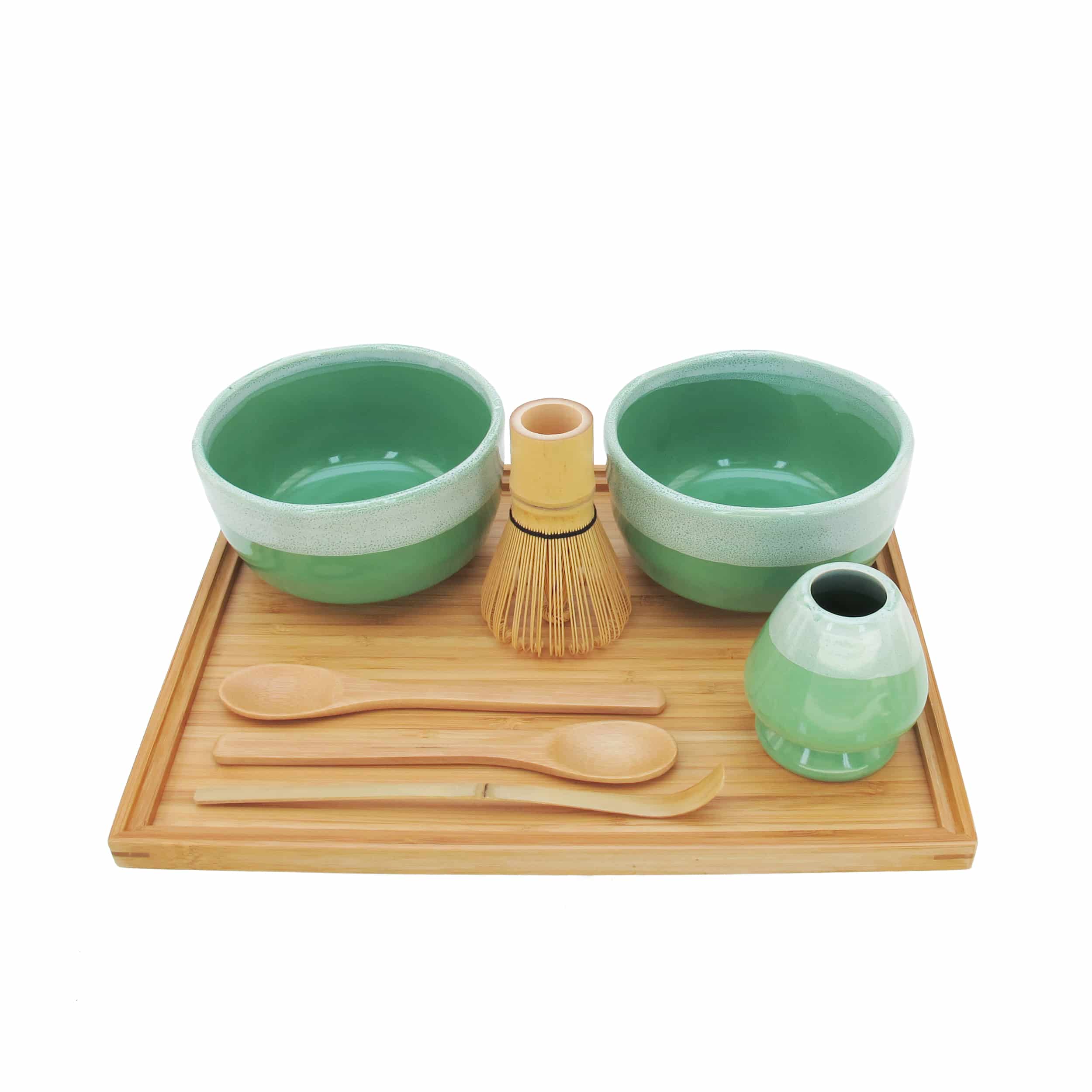 Matcha Bowl Set with 2 Bowls, Tea Whisk, Rest, Tray, 2 Teaspoons and Chashaku - Image 7