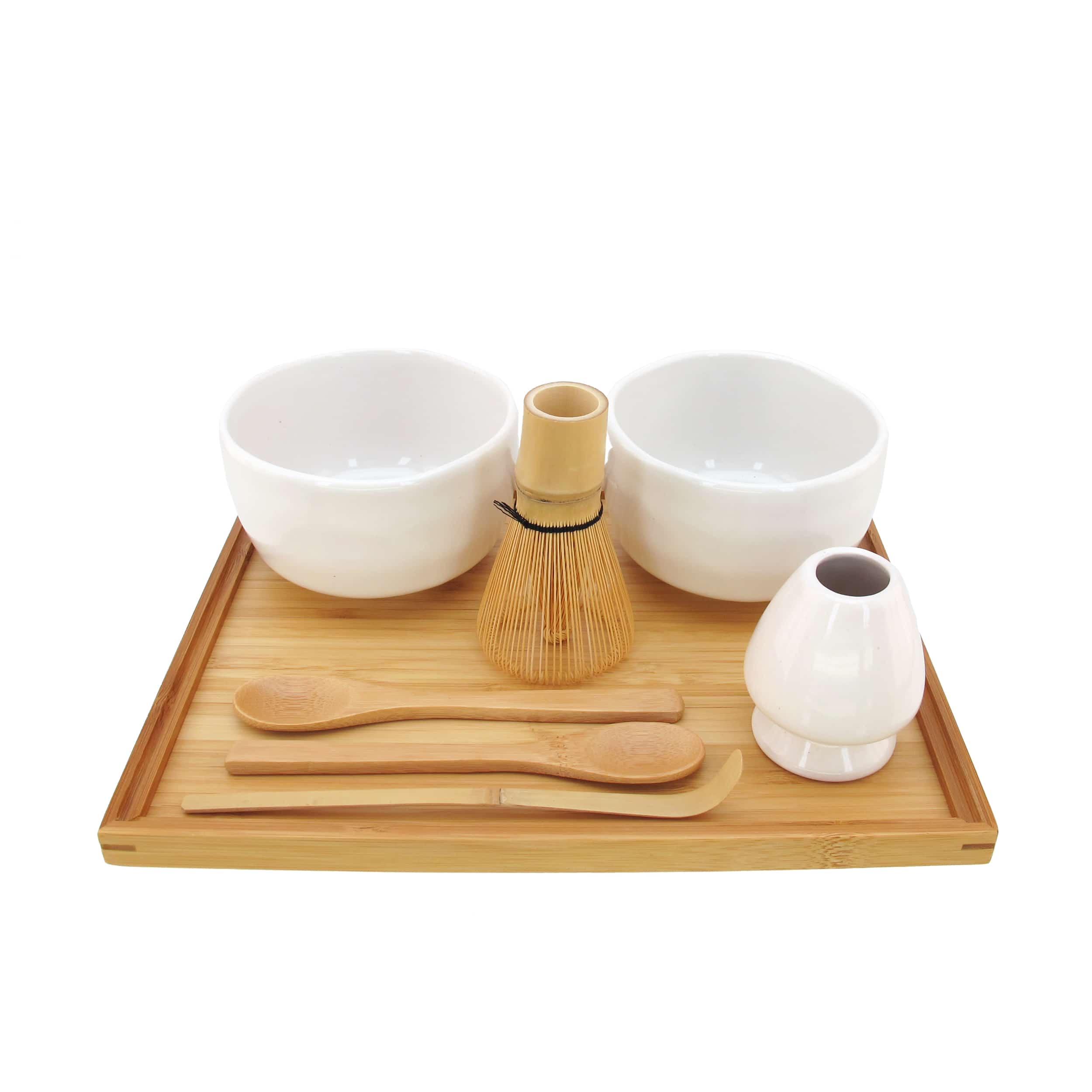 Matcha Bowl Set with 2 Bowls, Tea Whisk, Rest, Tray, 2 Teaspoons and Chashaku - Image 8