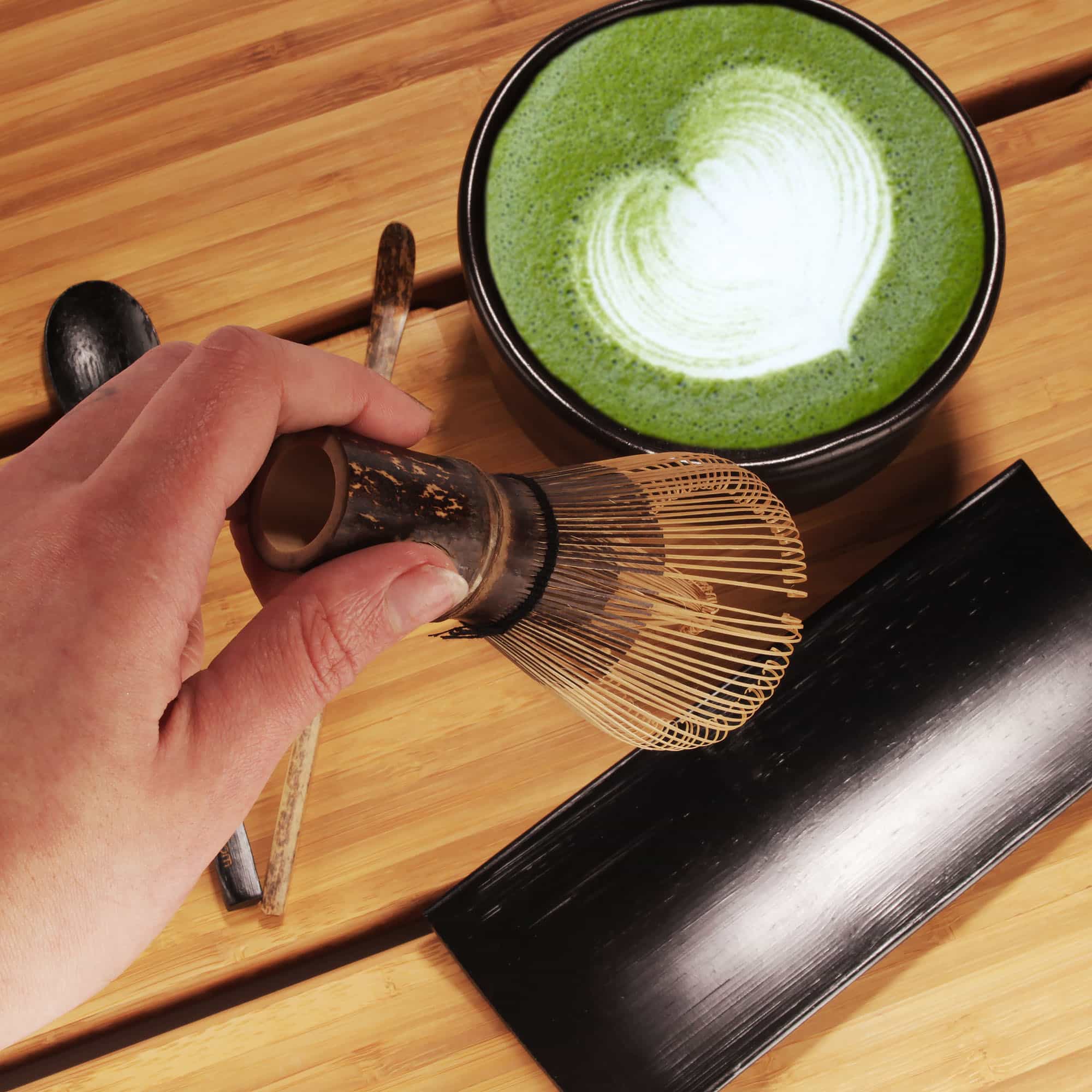 Matcha Bowl Set with 2 Bowls, Tea Whisk, Rest, Tray, 2 Teaspoons and Chashaku - Image 9