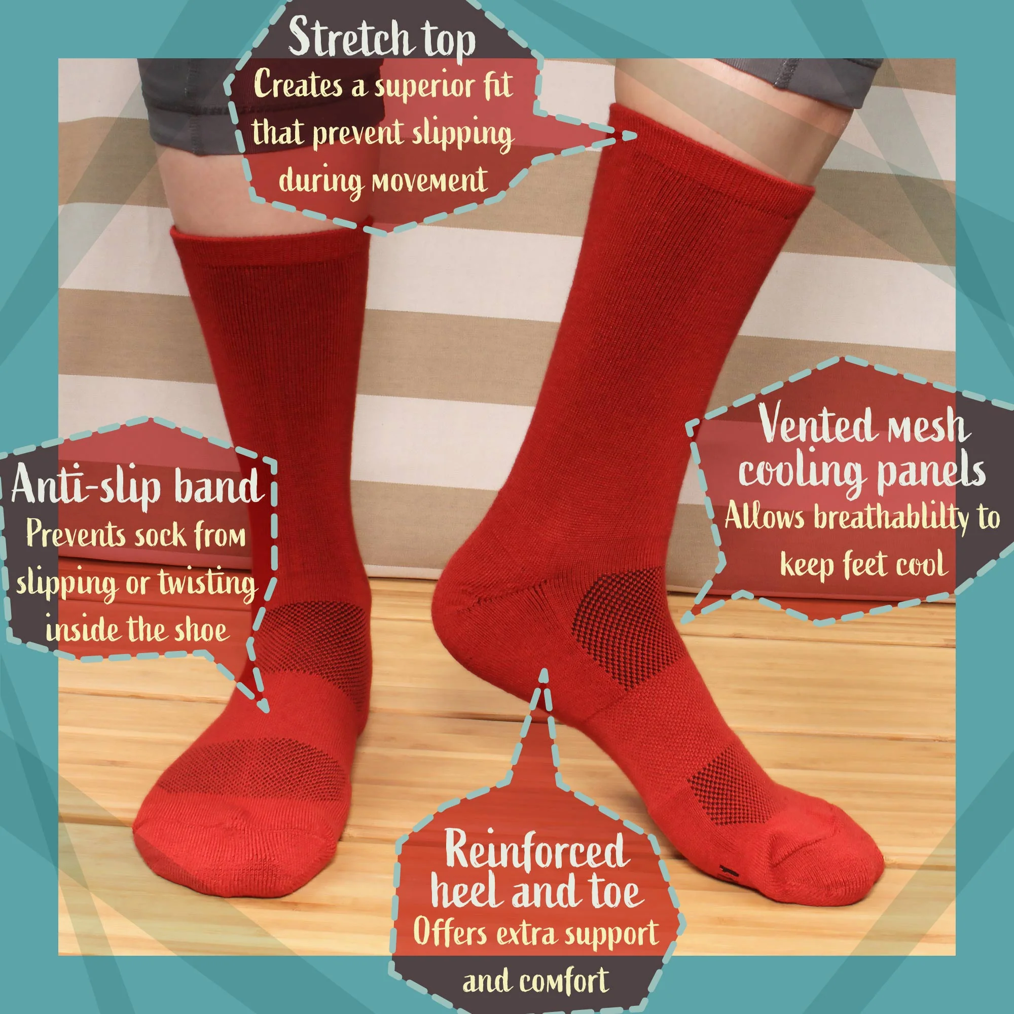 Men's Bamboo Cushioned Crew Socks: 4 Pairs - Image 7