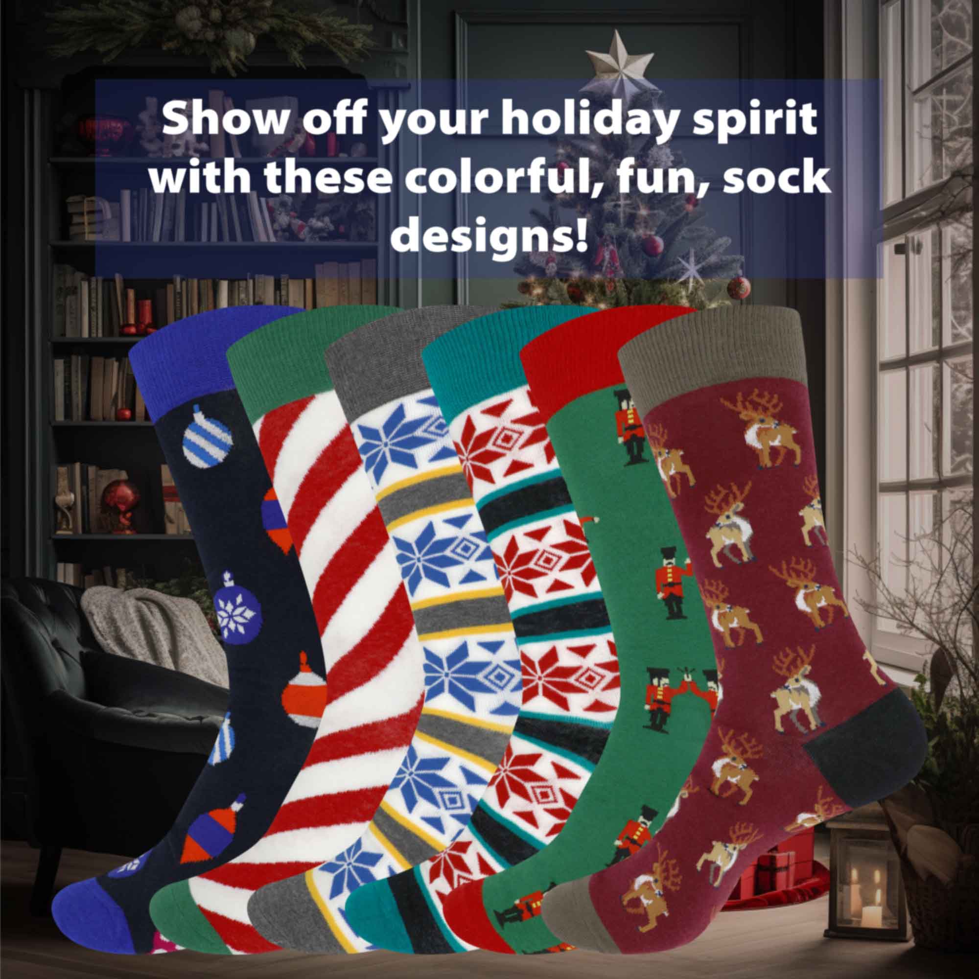 Men's Cotton Christmas Design Socks - Image 3