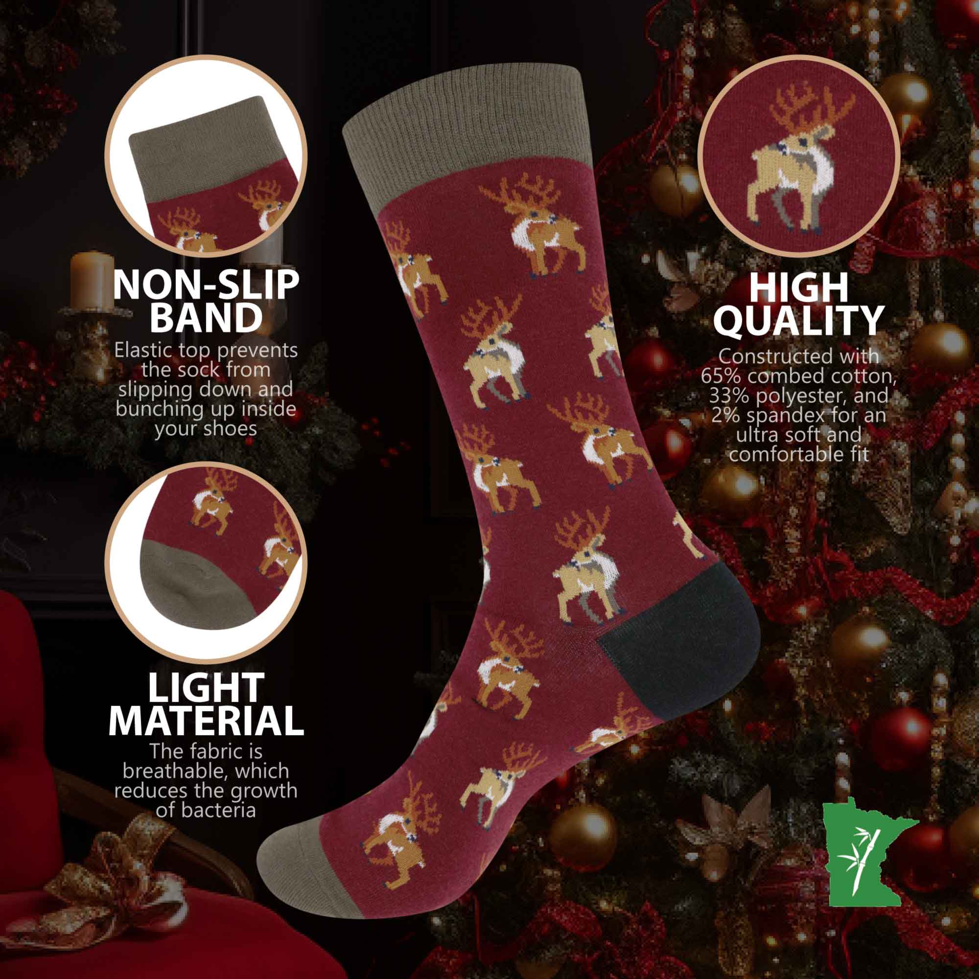 Men's Cotton Christmas Design Socks - Image 4