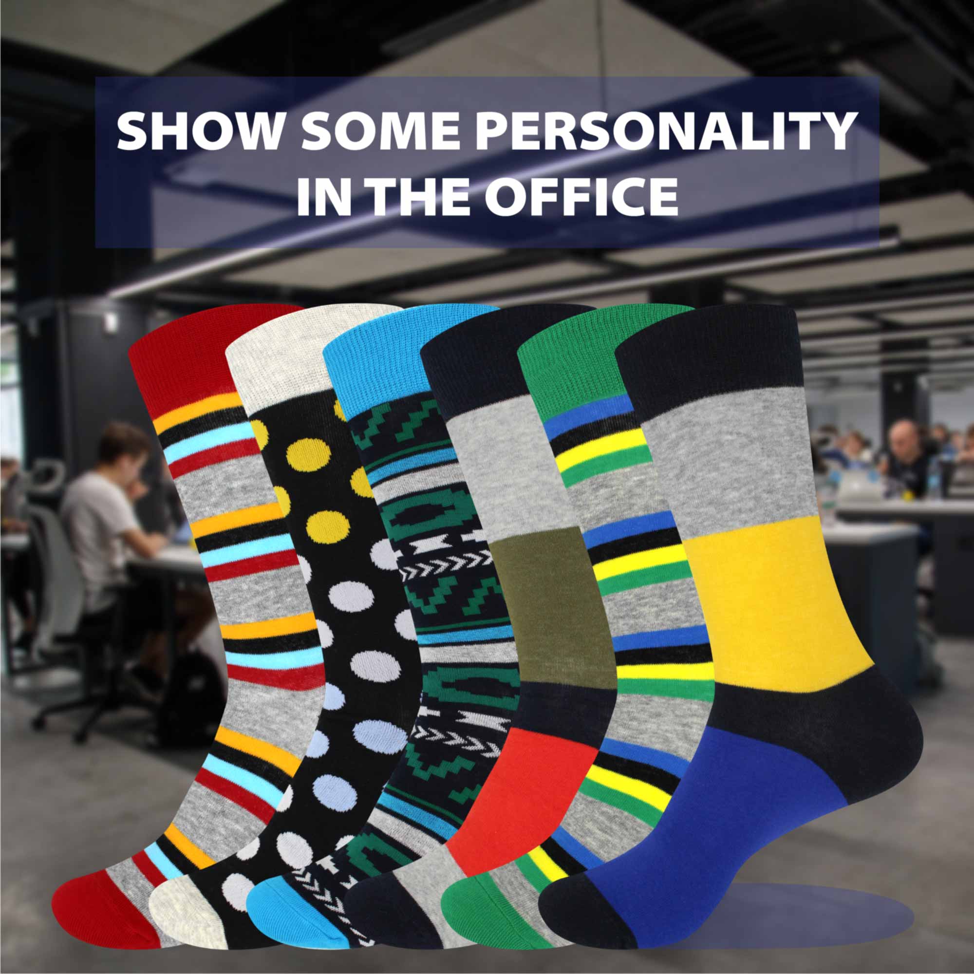 Men's Cotton Colorful Dress Socks - Image 3
