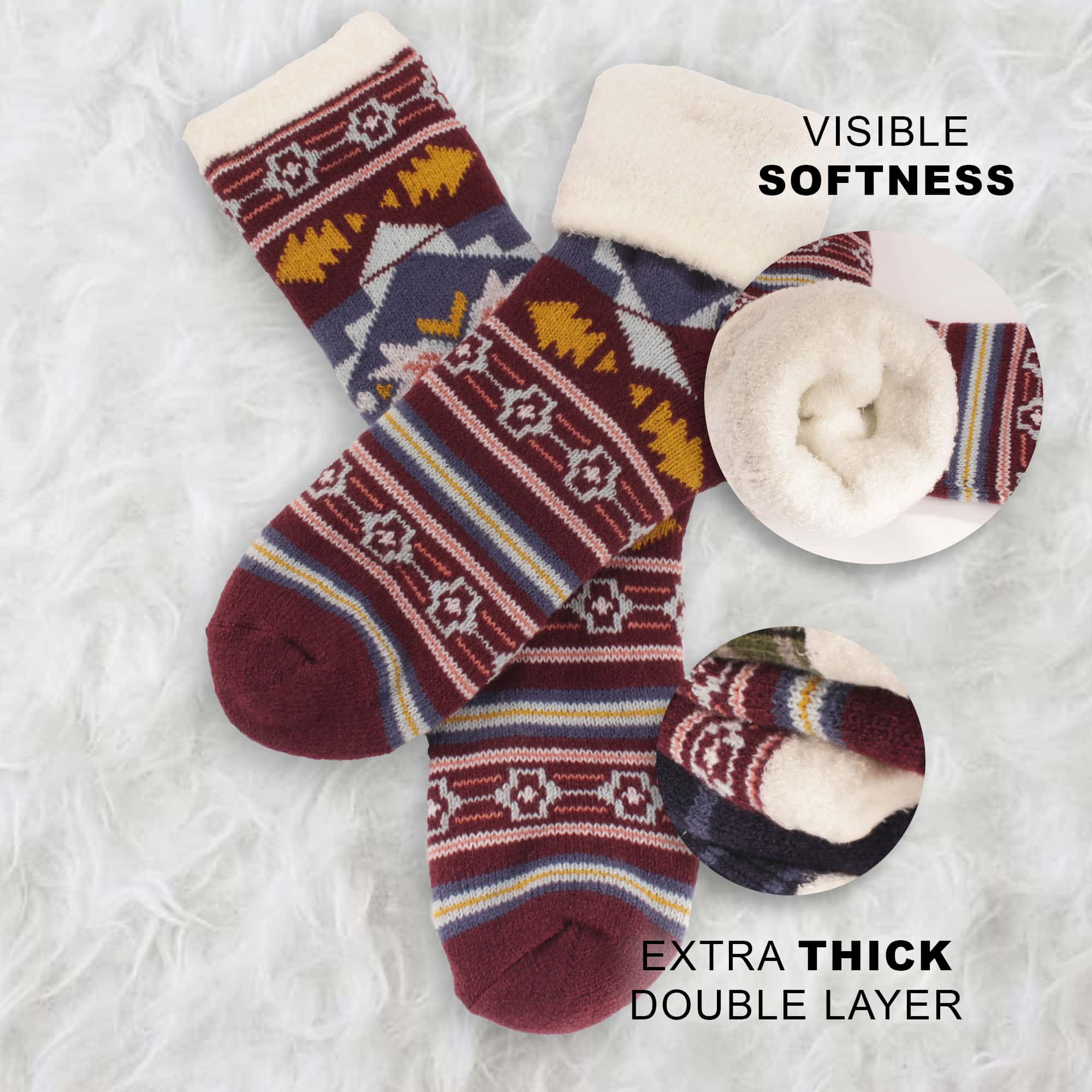 Men's Cabin Double Layer Socks: 3 Pairs - Image 3