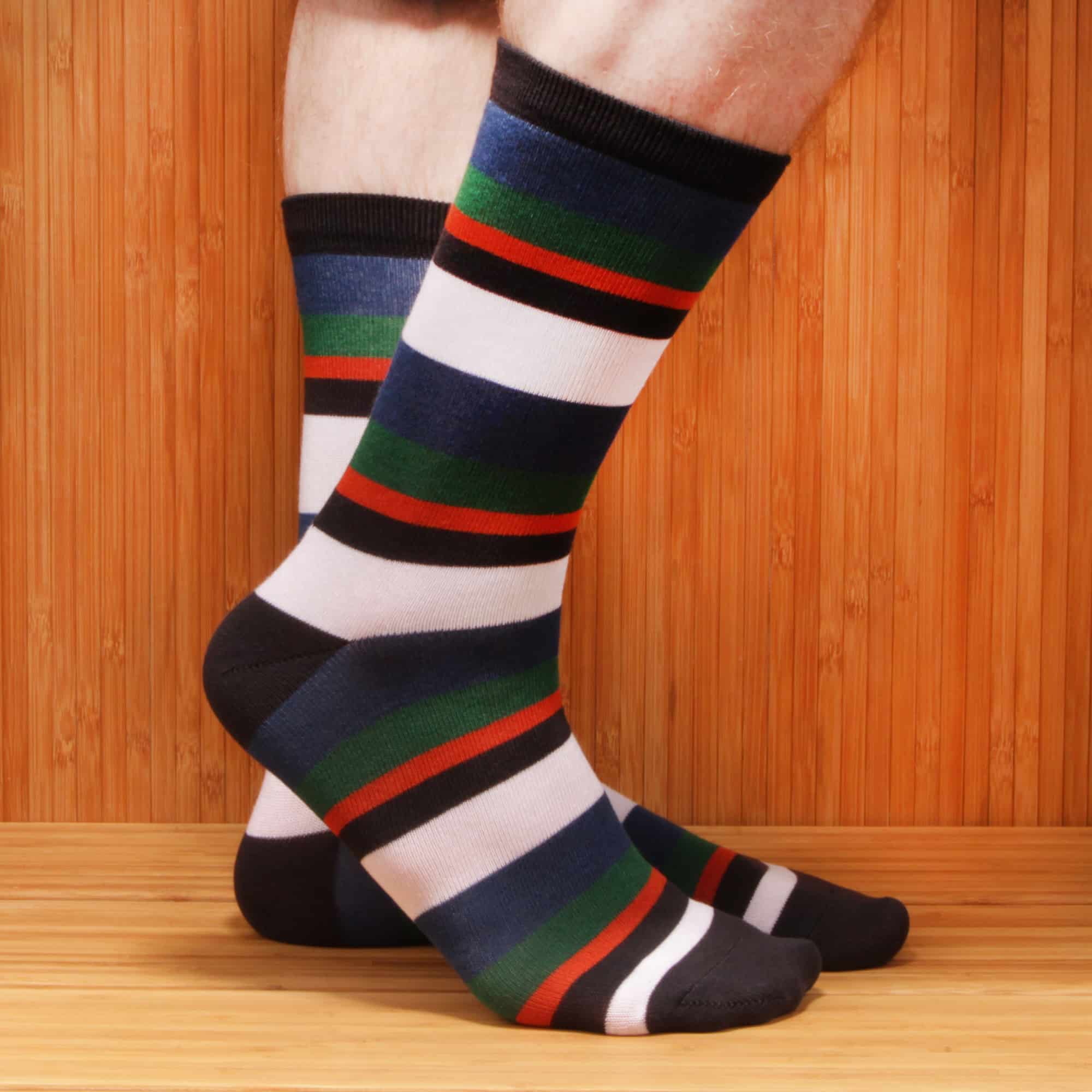 Men's Rayon from Bamboo Fiber Stripe Socks: 6 Pairs - Image 5