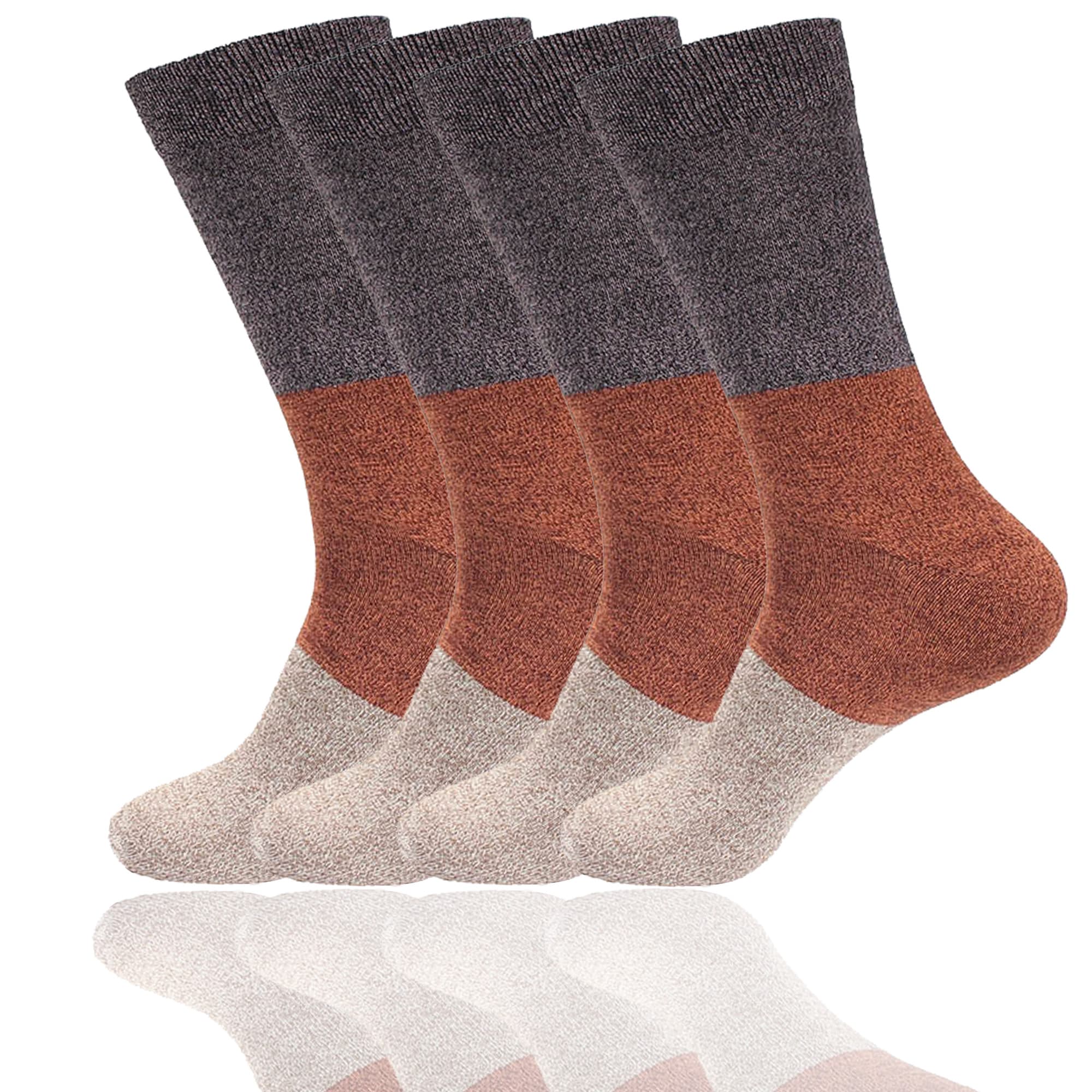 Men's Bamboo Vintage Casual Crew 3 Color Stripe Socks - Image 13