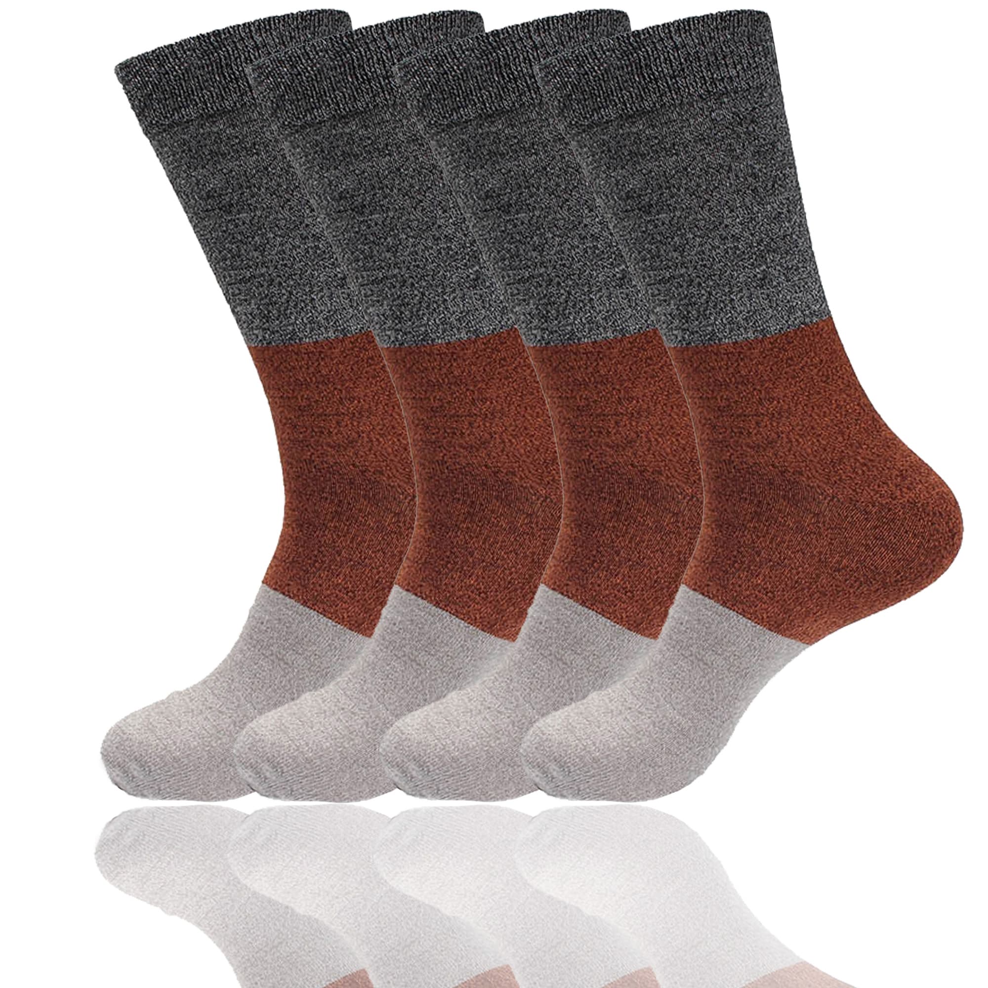 Men's Bamboo Vintage Casual Crew 3 Color Stripe Socks - Image 14