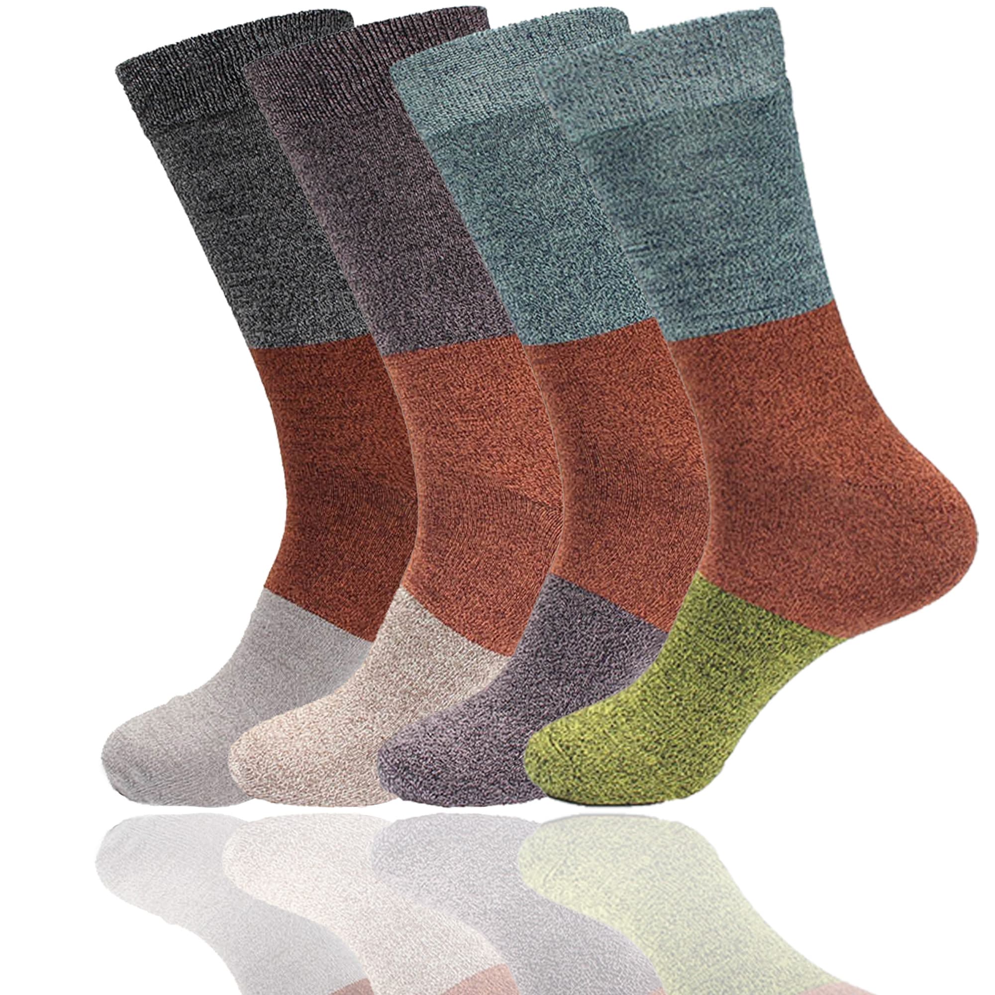 Men's Bamboo Vintage Casual Crew 3 Color Stripe Socks - Image 17