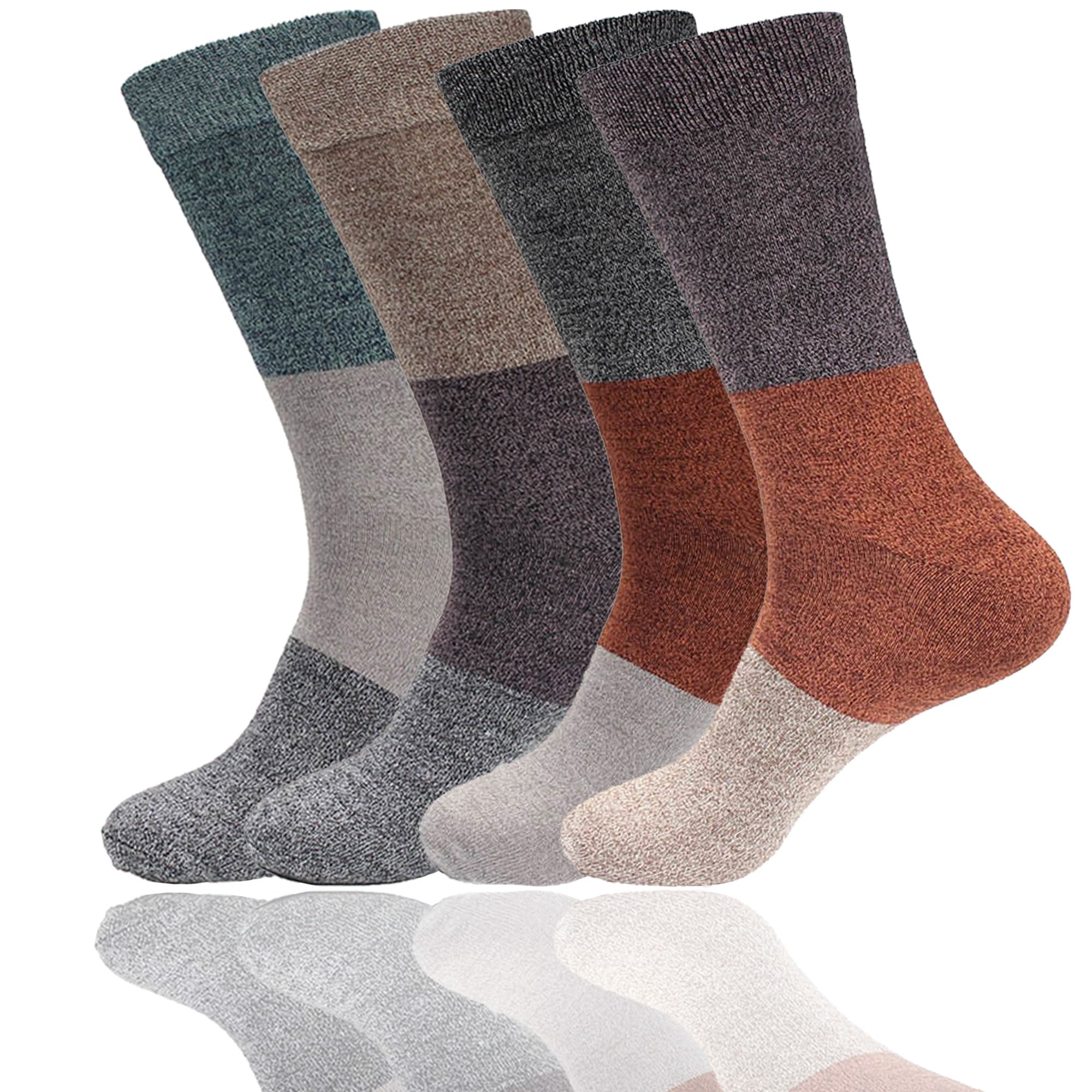 Men's Bamboo Vintage Casual Crew 3 Color Stripe Socks - Image 19