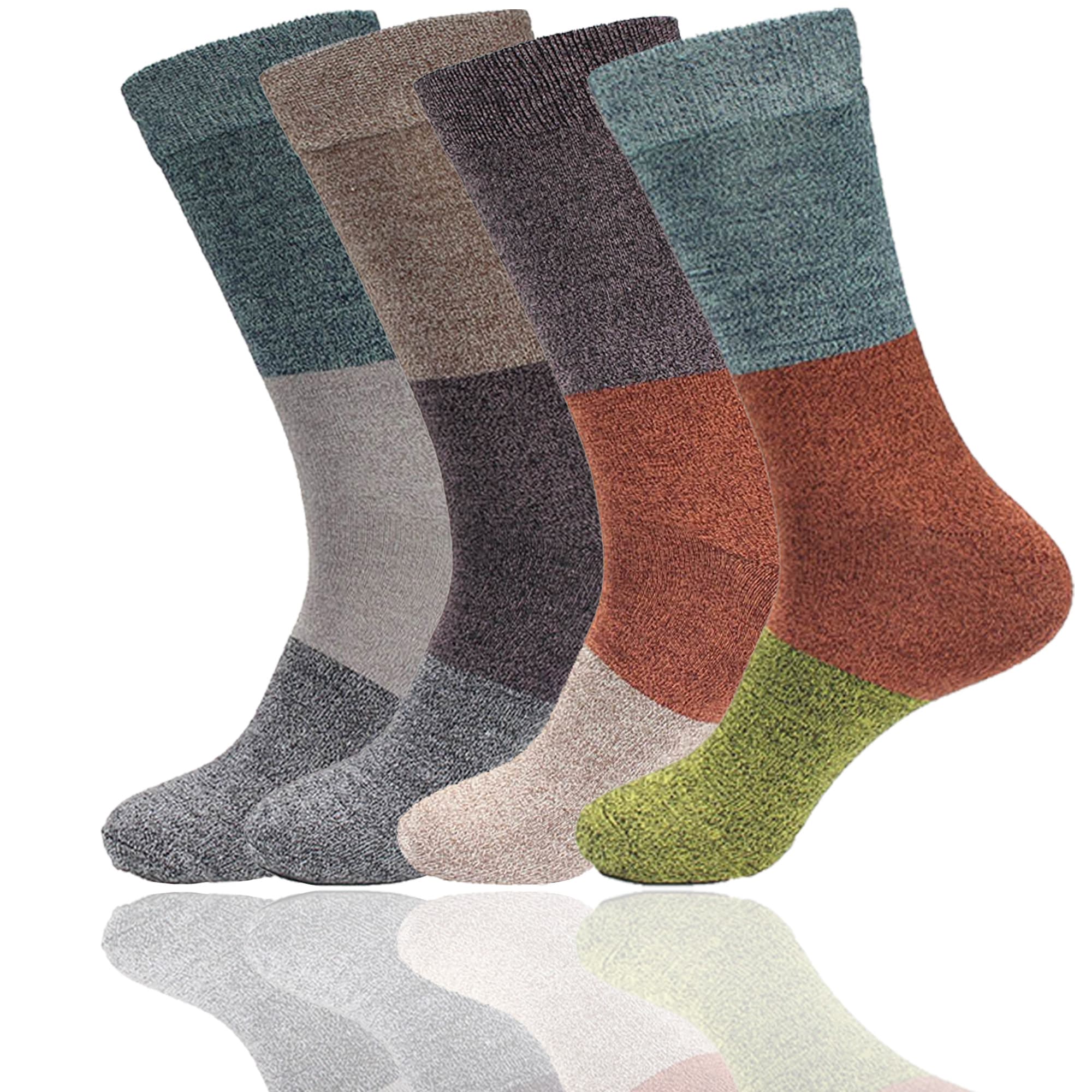 Men's Bamboo Vintage Casual Crew 3 Color Stripe Socks - Image 20