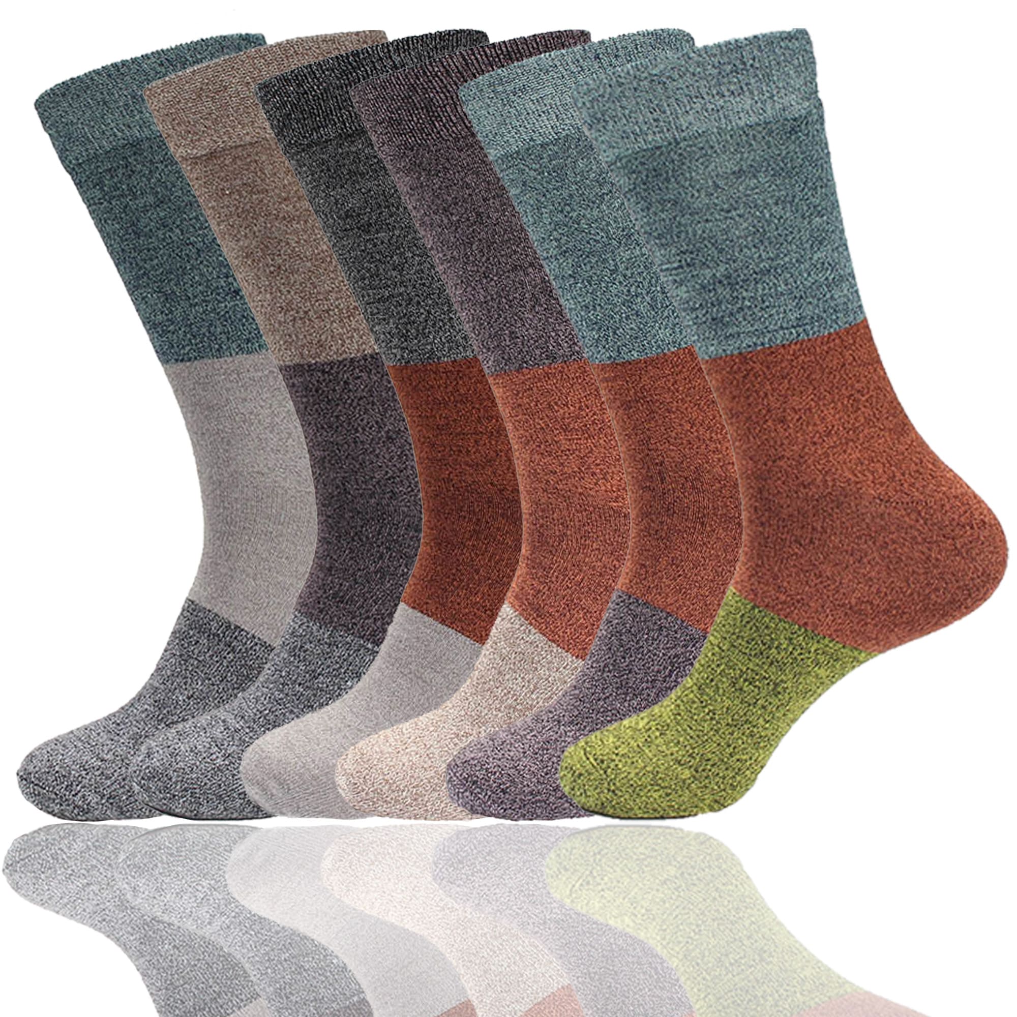 Men's Bamboo Vintage Casual Crew 3 Color Stripe Socks - Image 21