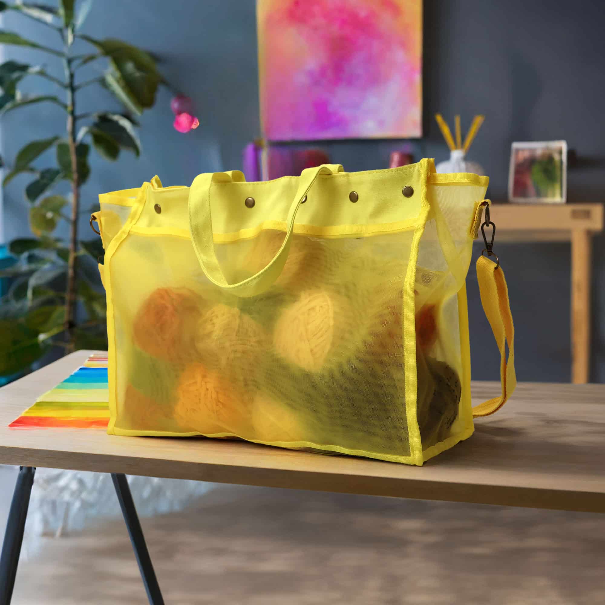 Mesh Yarn Storage Tote Bags - Image 2