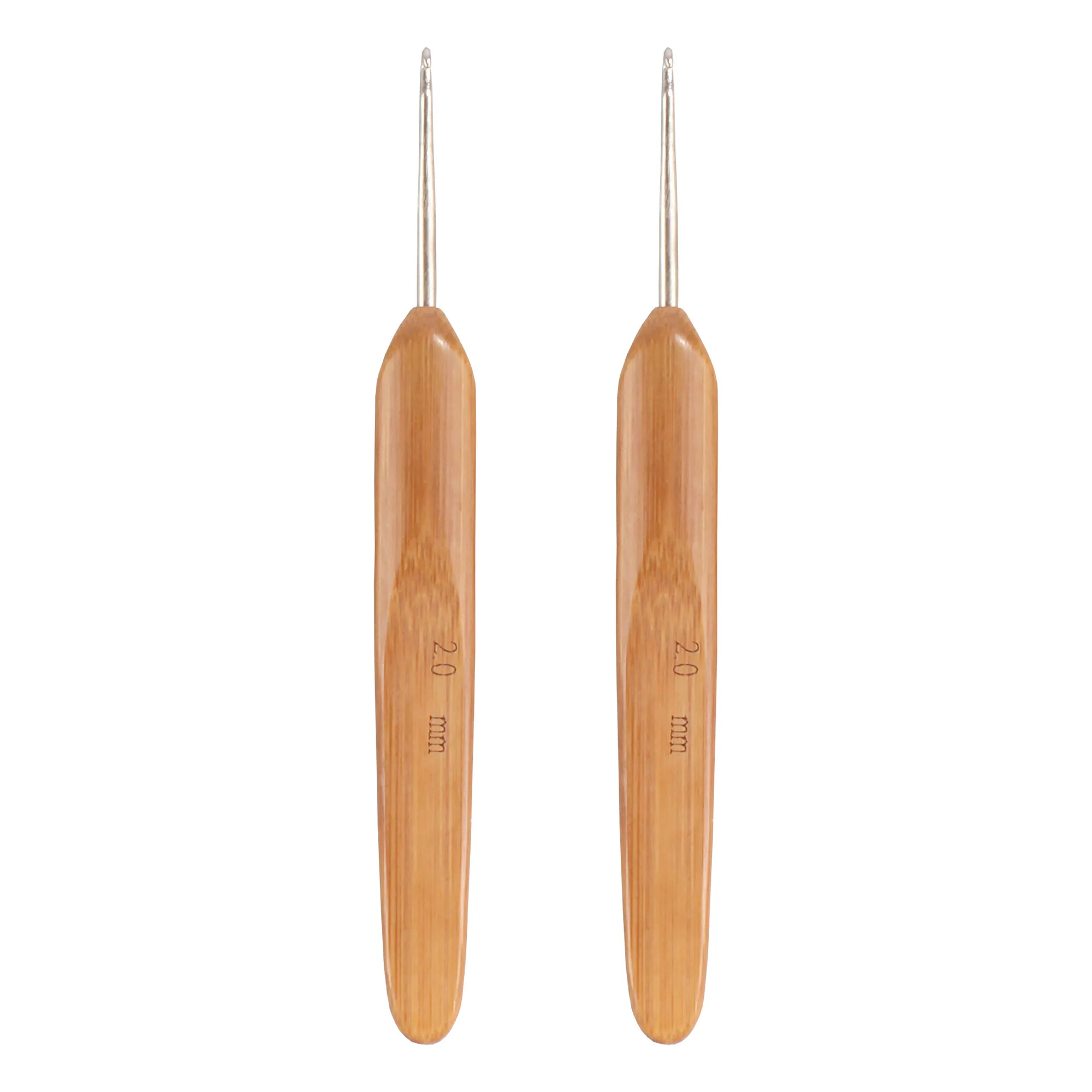 Steel Crochet Hooks w/ Bamboo Handle - 2 Piece Sets - Image 15