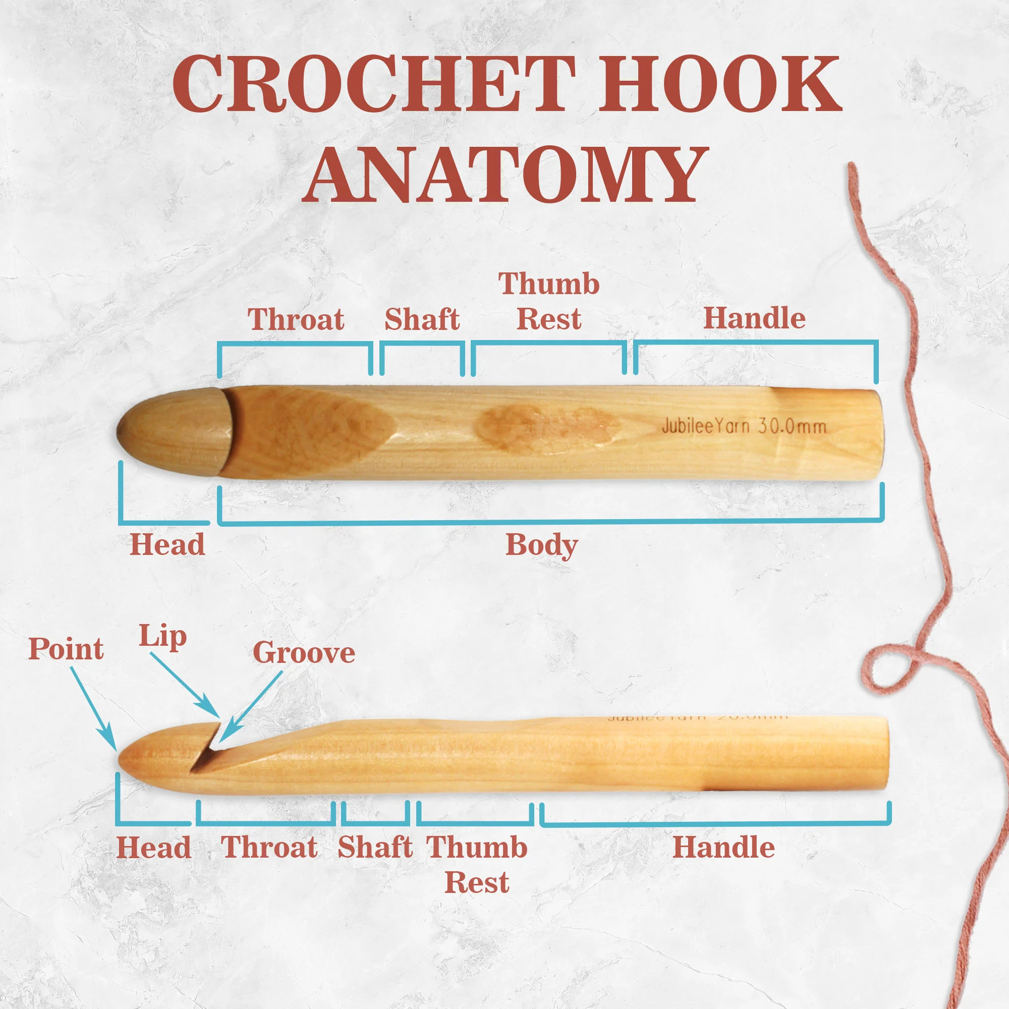 15pc Bamboo Crochet Hooks Set - Image 4