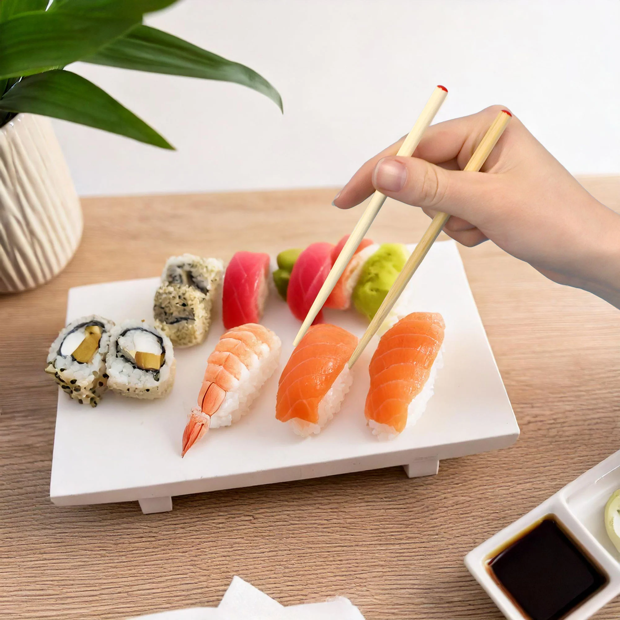 5.9" Red Dot Bamboo Chopsticks - Image 2