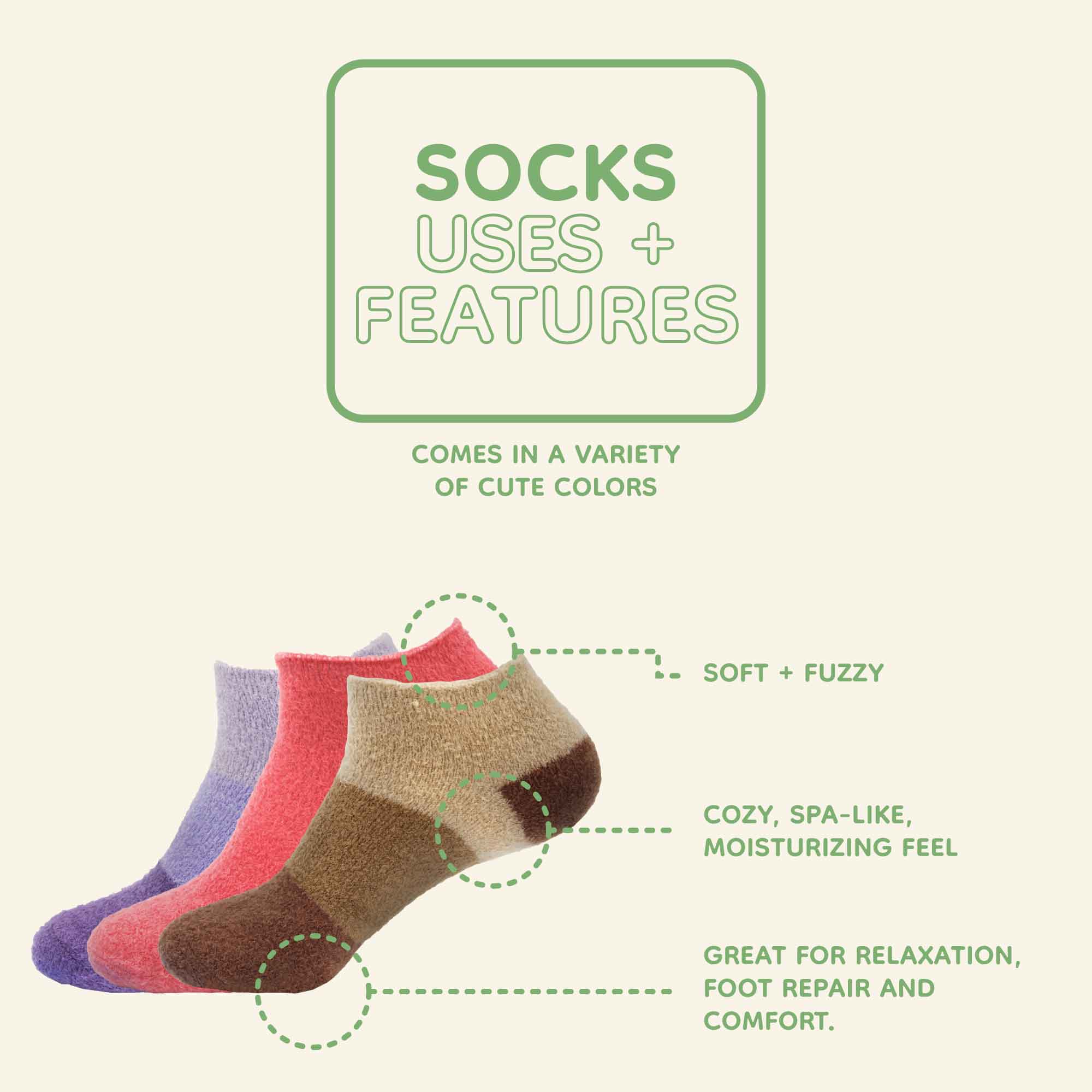 Women's Aloe Infused Fuzzy Nylon Socks: 3 Pairs - Image 4