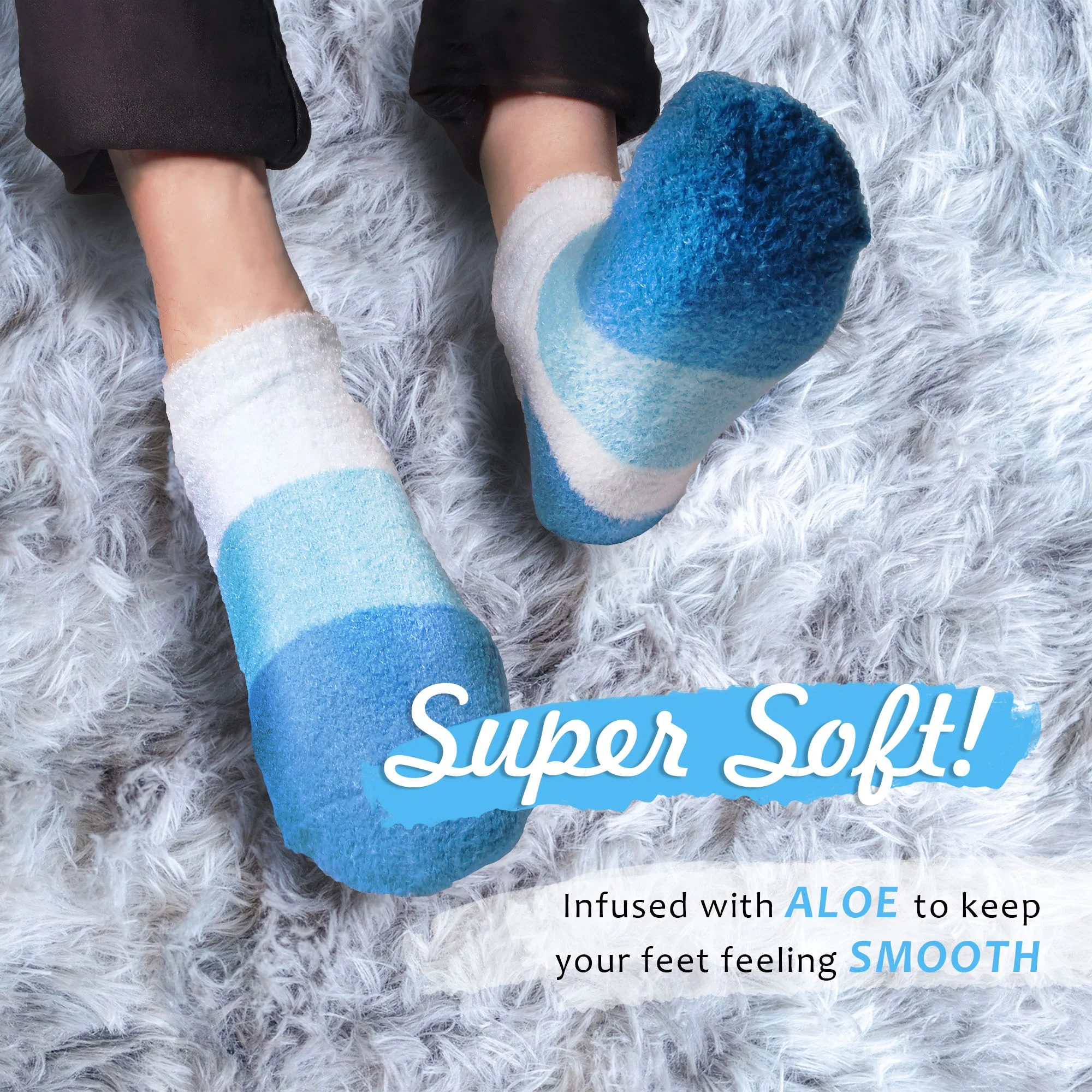 Women's Aloe Infused Fuzzy Nylon Socks: 3 Pairs - Image 5